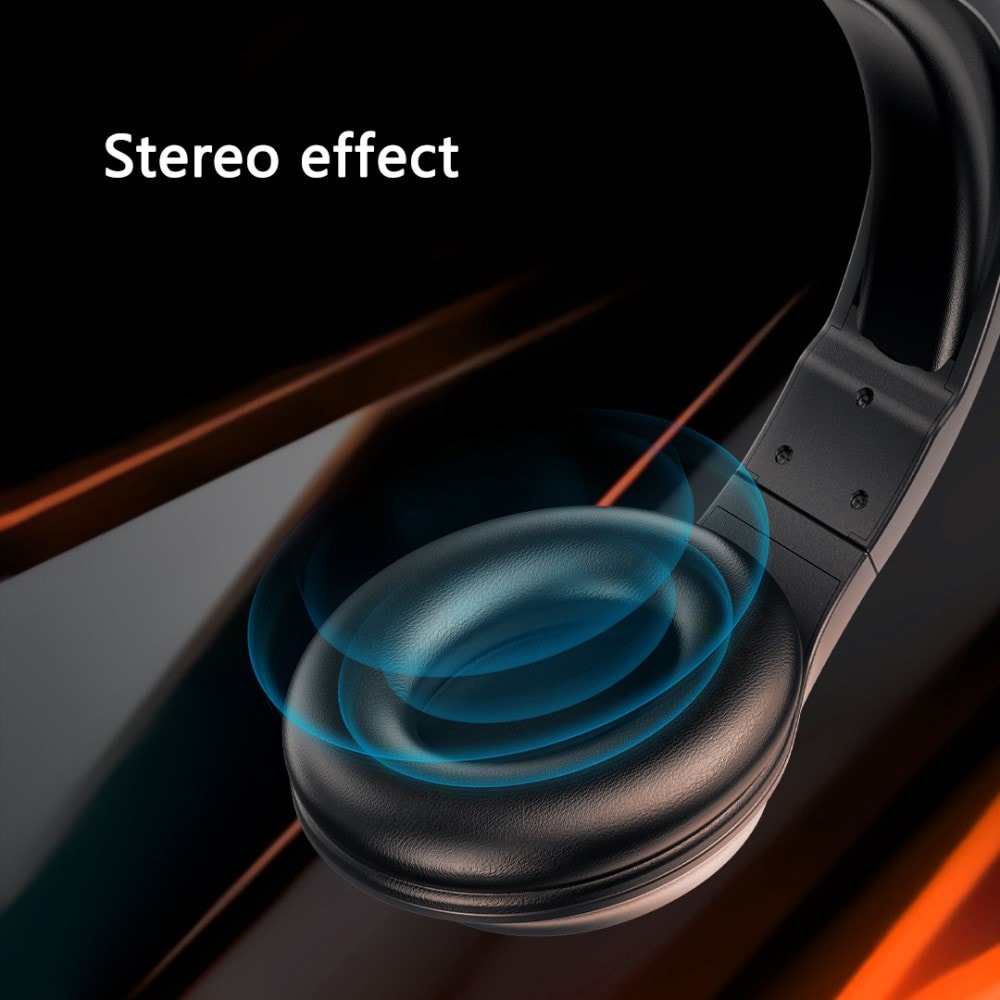 Gaming headset hodetelefoner med mikrofon, Svart