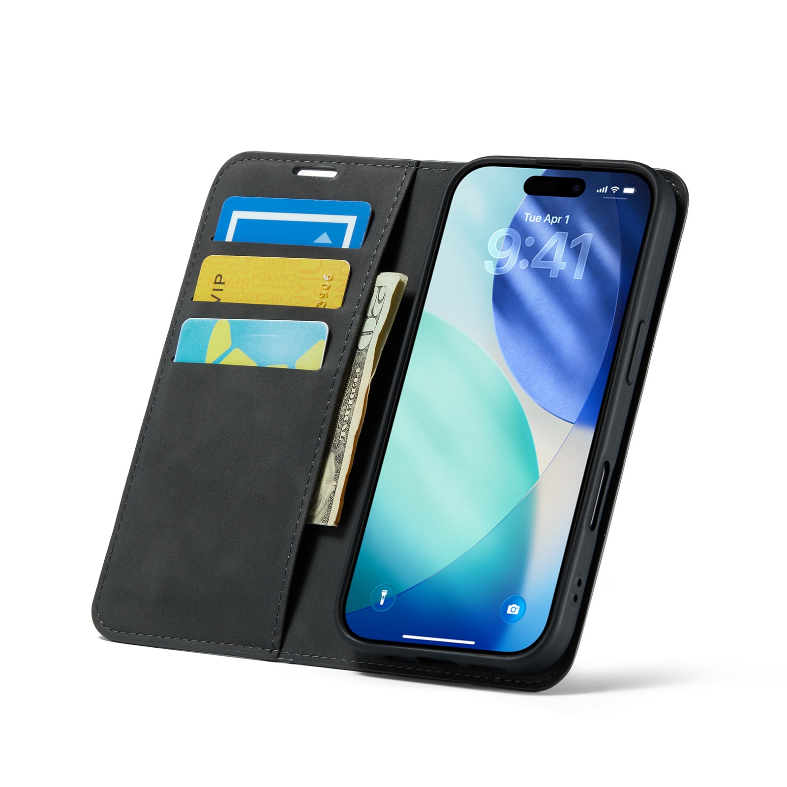 iPhone 17 Slankt etui med kortlomme, Svart