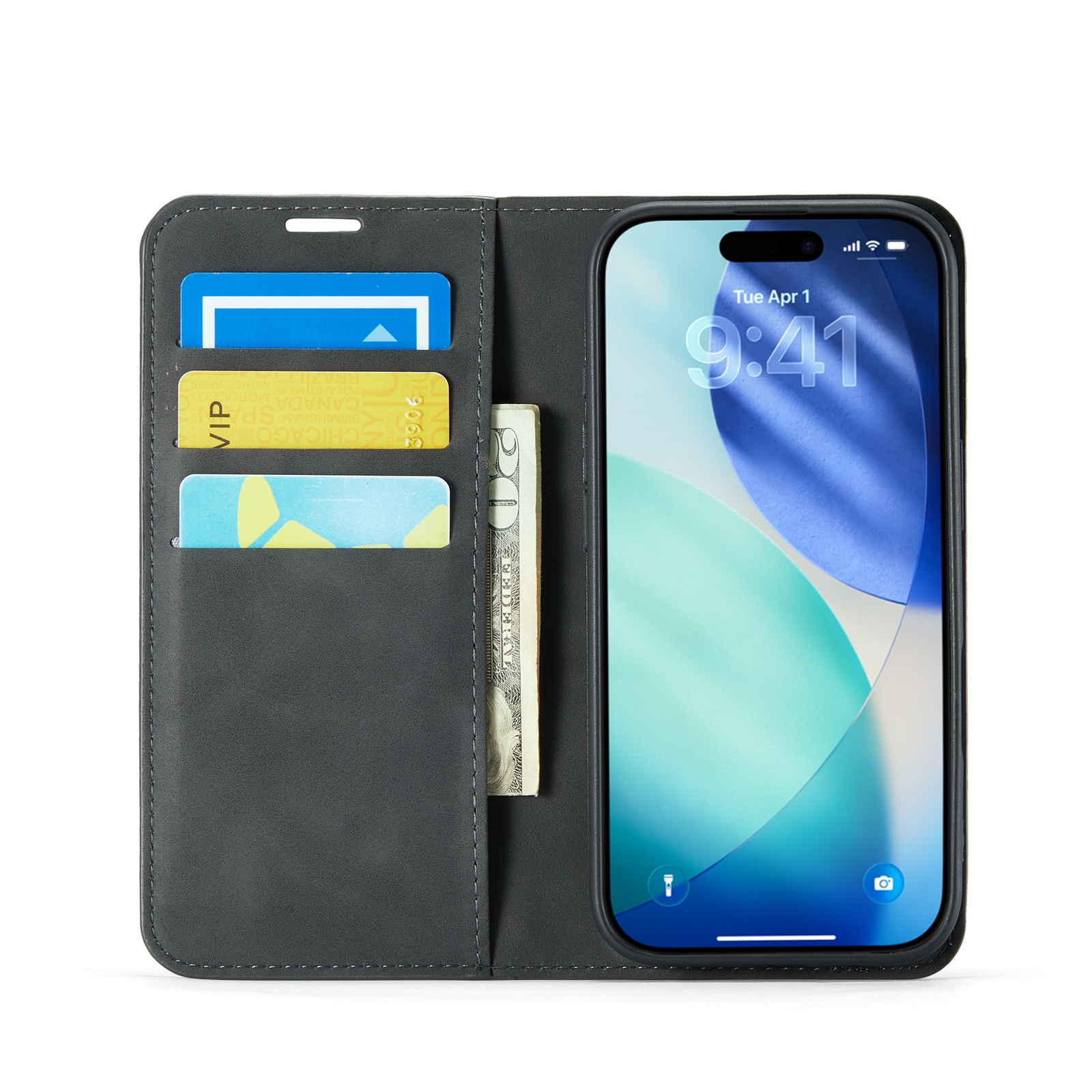 iPhone 17 Slankt etui med kortlomme, Svart