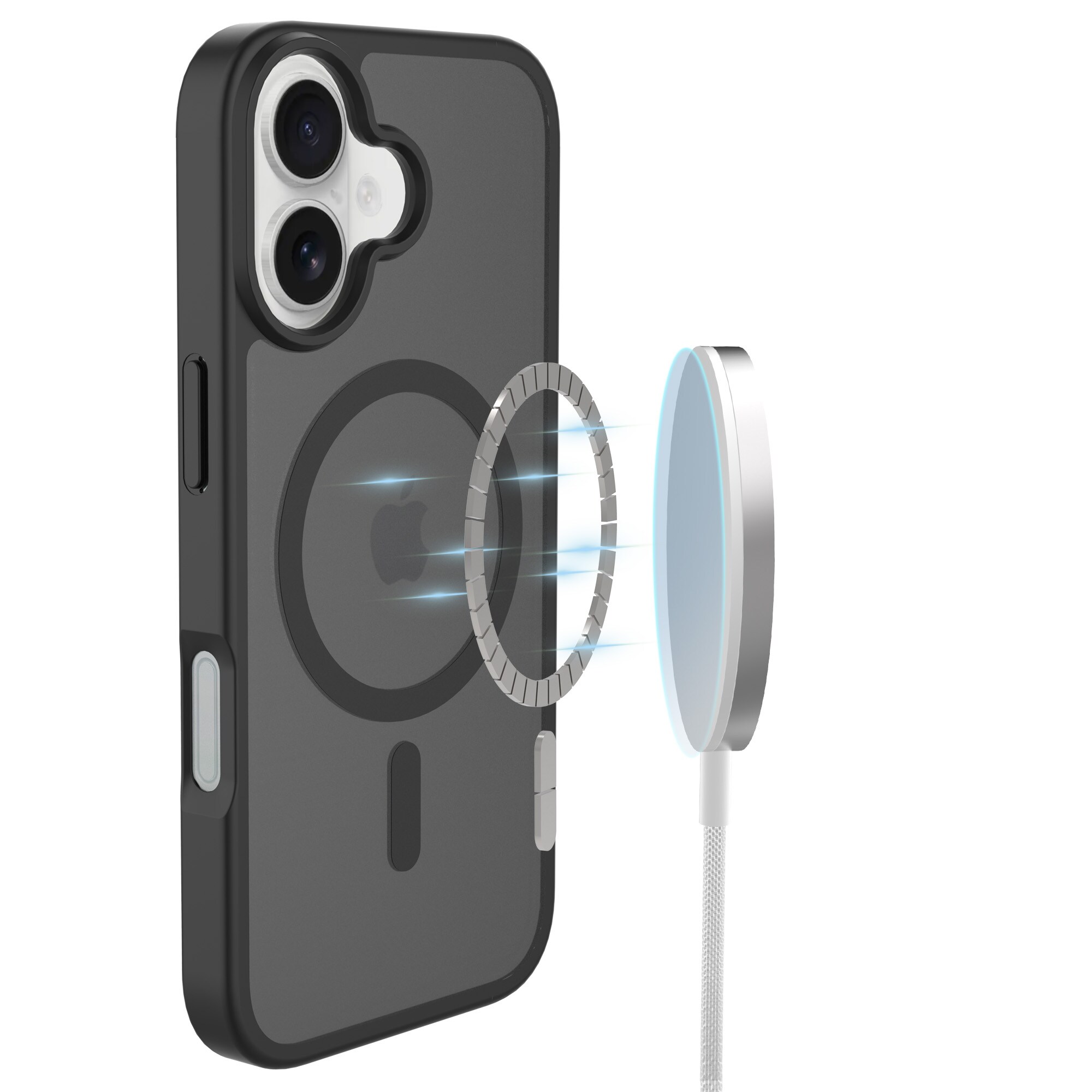 iPhone 17 Hybrid-deksel Magnetisk, Frosted Black