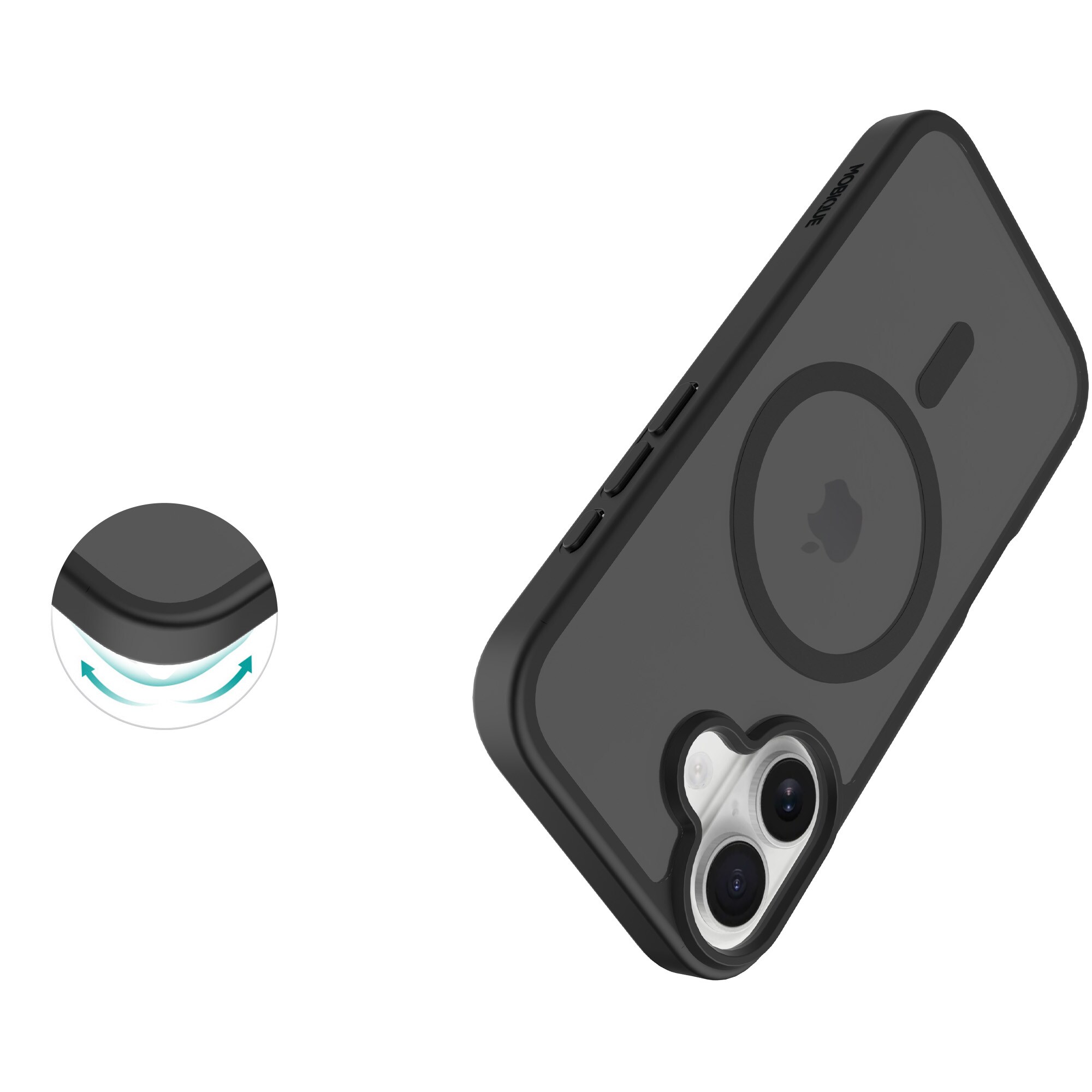 iPhone 17 Hybrid-deksel Magnetisk, Frosted Black