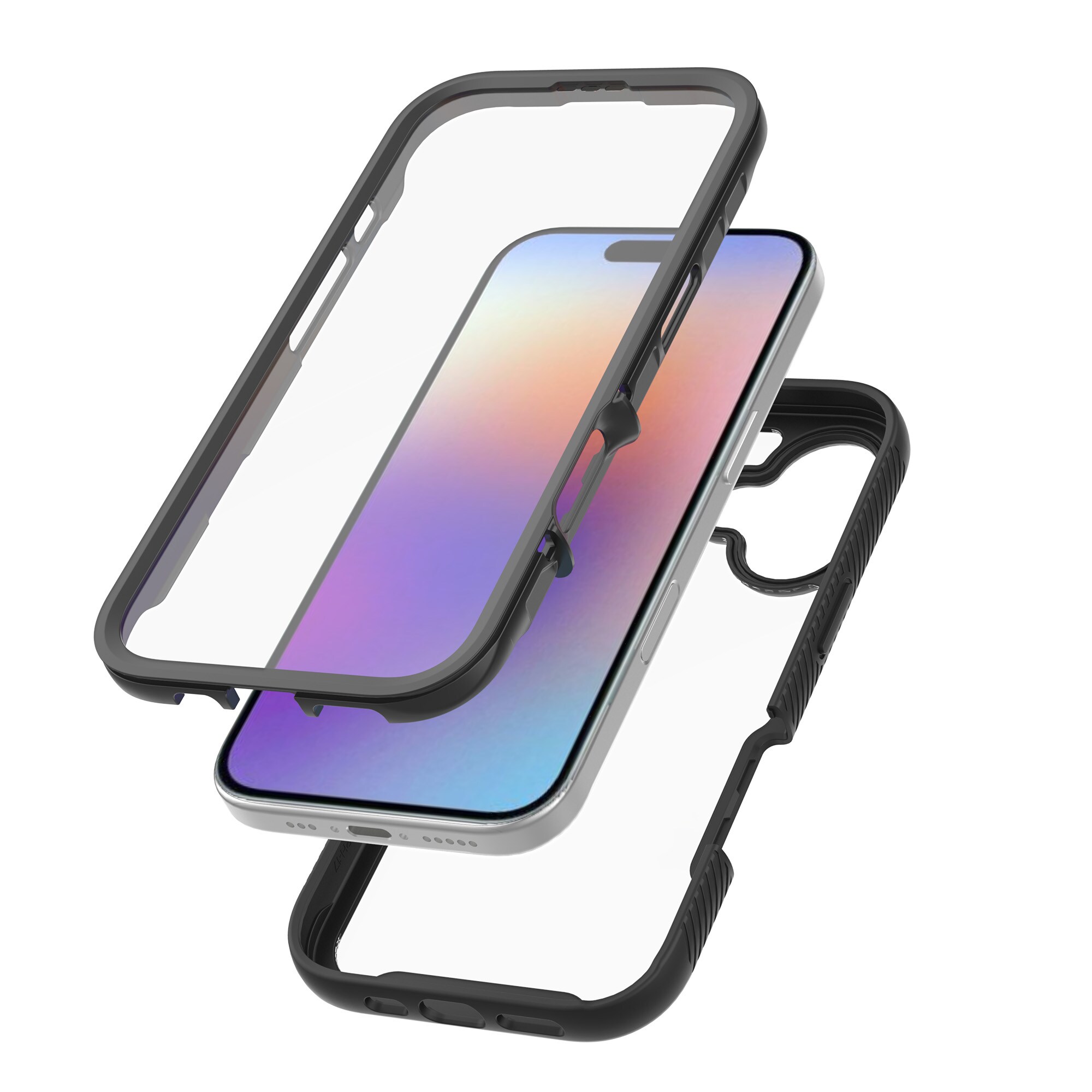 iPhone 17 Deksel Full Protection, Svart/gjennomsiktig