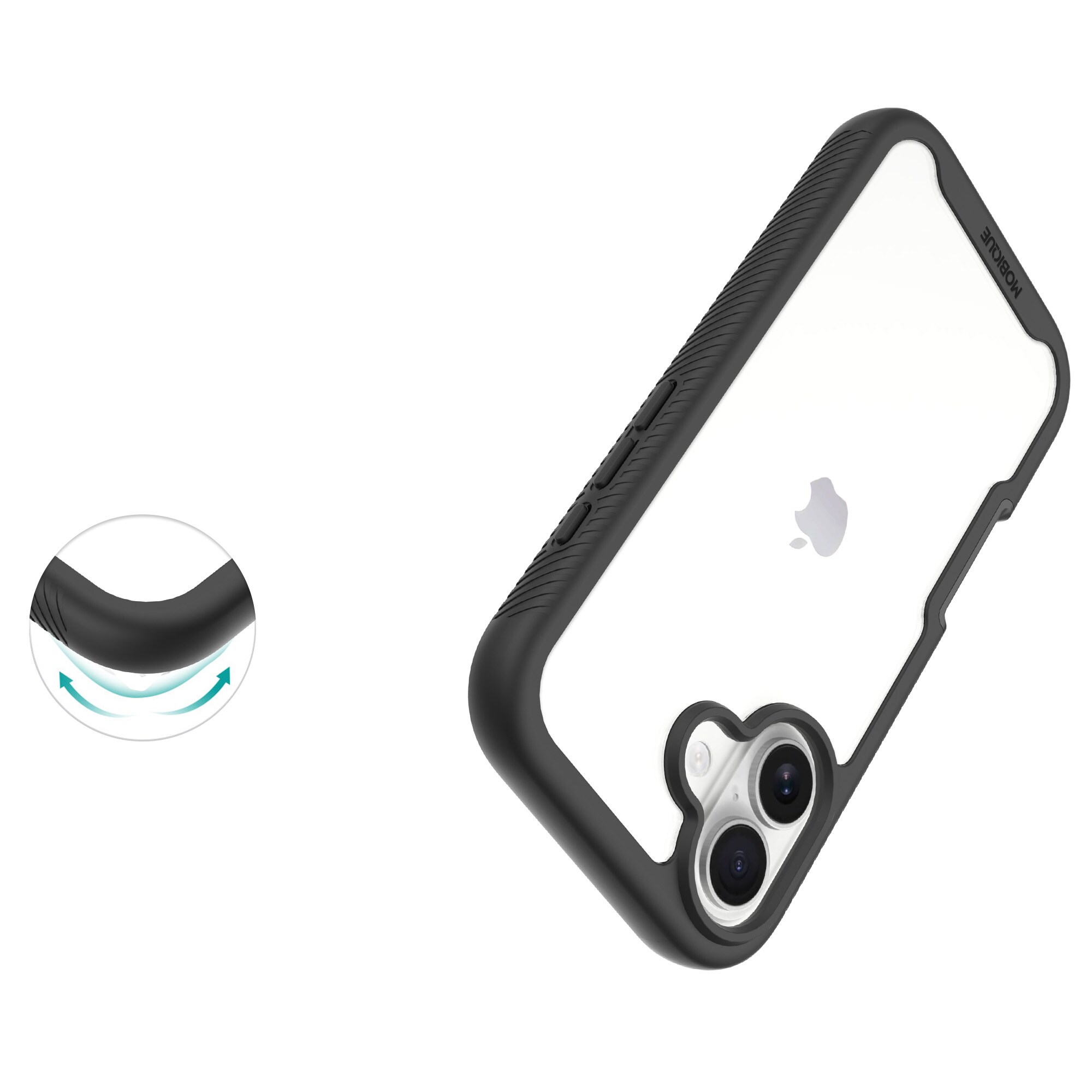 iPhone 17 Deksel Full Protection, Svart/gjennomsiktig