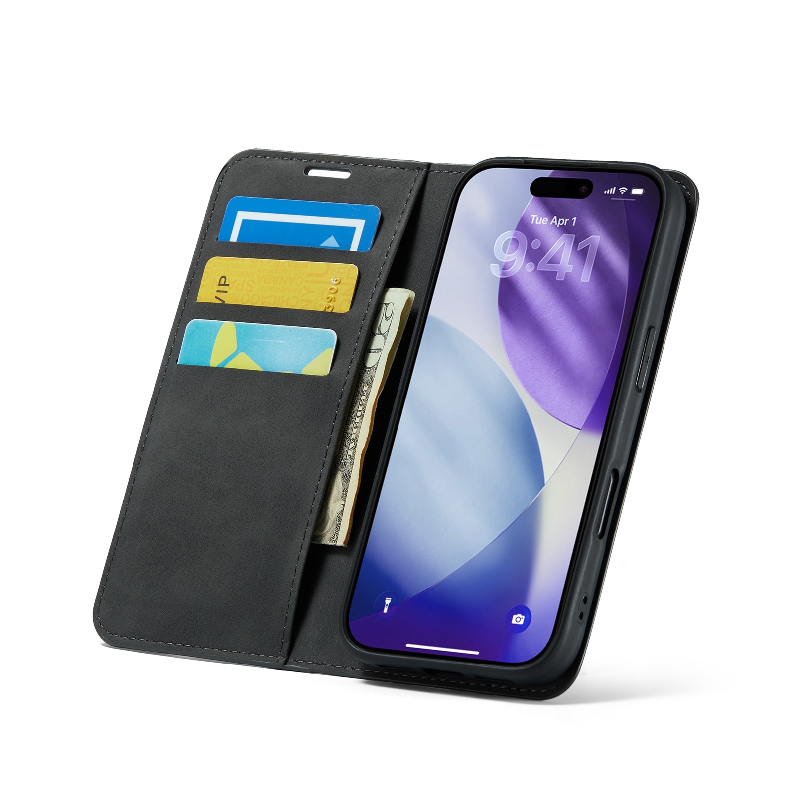 iPhone 17 Pro Slankt etui med kortlomme, Svart