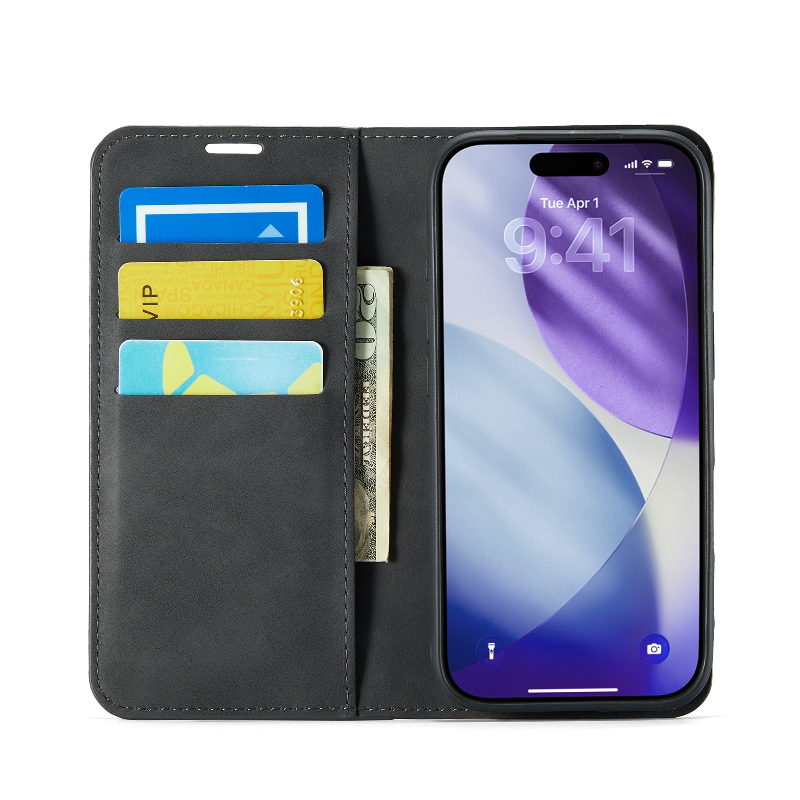iPhone 17 Pro Slankt etui med kortlomme, Svart