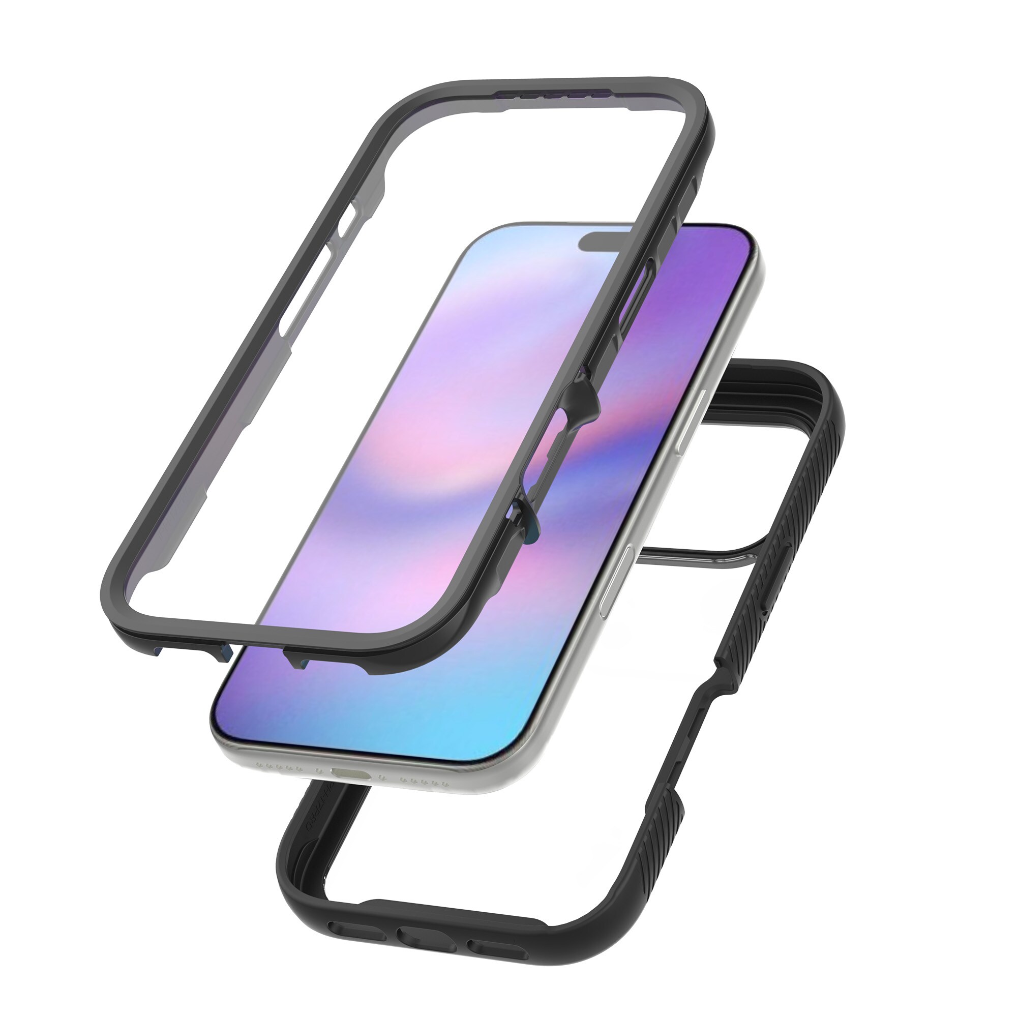 iPhone 17 Pro Max Deksel Full Protection, Svart/gjennomsiktig