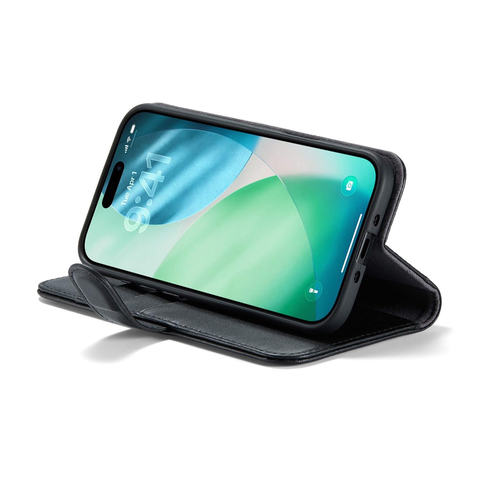 iPhone Air Lommeboketui i ekte skinn, Svart