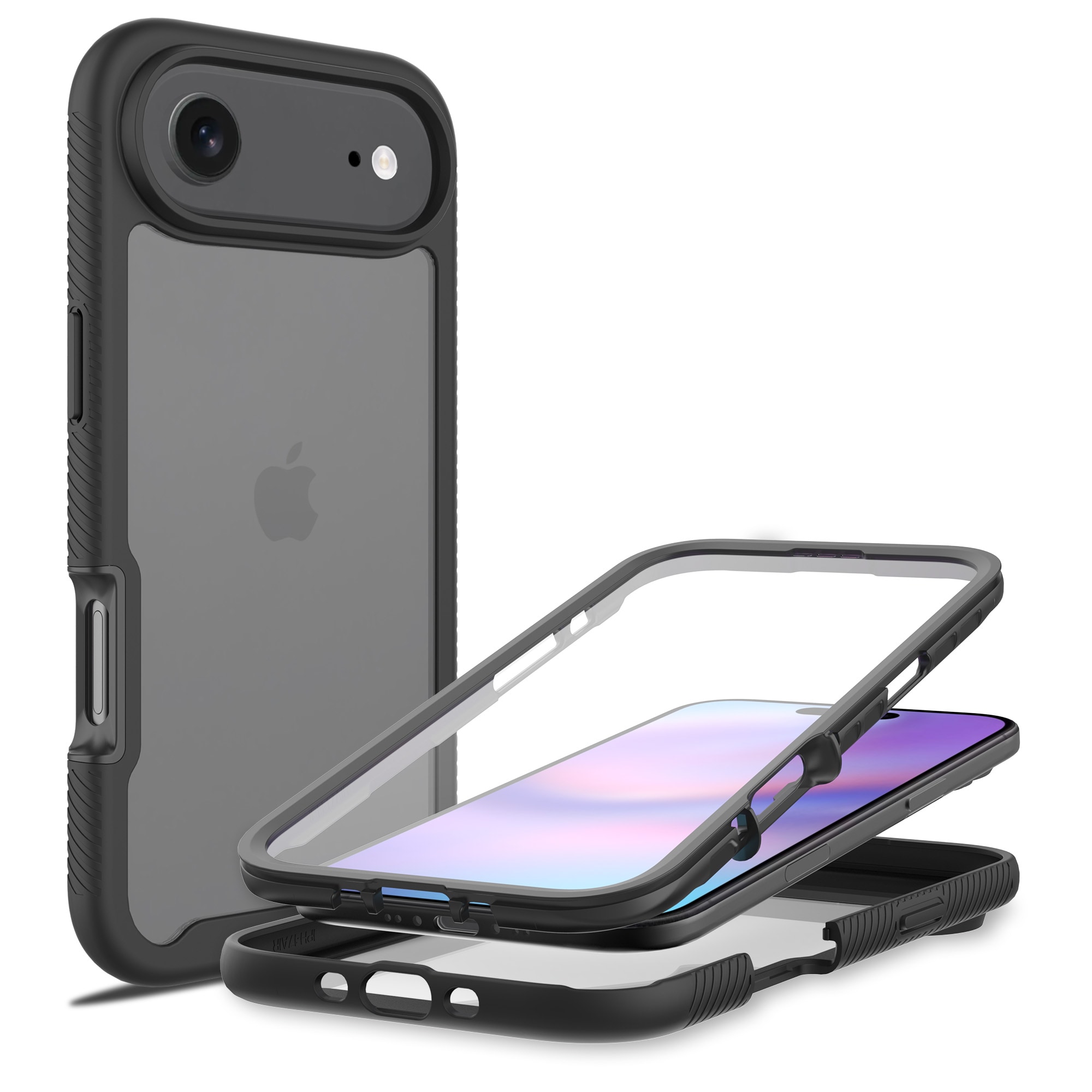 iPhone 17 Air Deksel Full Protection, Svart/gjennomsiktig