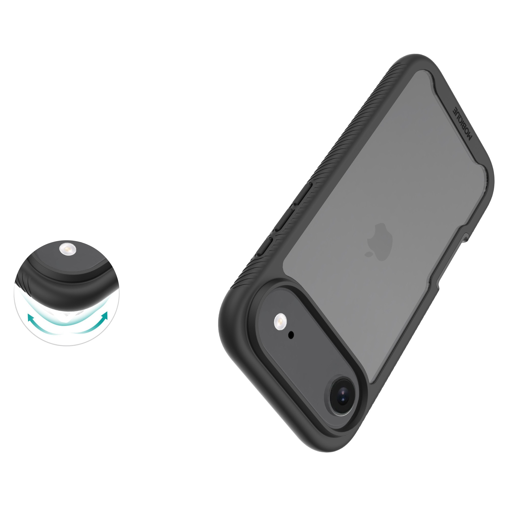 iPhone 17 Air Deksel Full Protection, Svart/gjennomsiktig