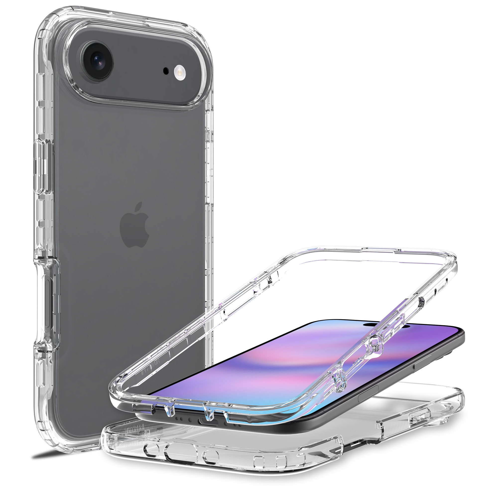 iPhone 17 Air Støtsikkert mobildeksel med beskyttelsesramme Gjennomsiktig
