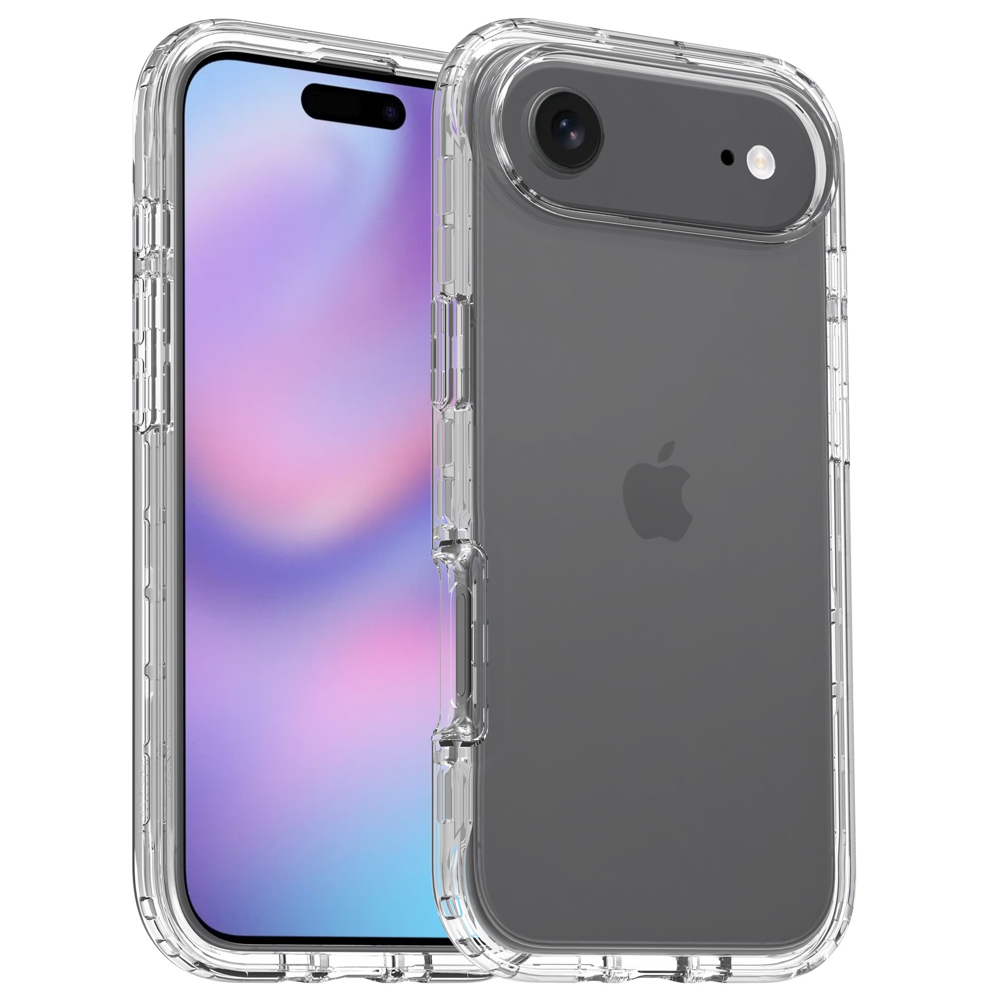 iPhone 17 Air Mobildeksel med beskyttelsesramme, Gjennomsiktig