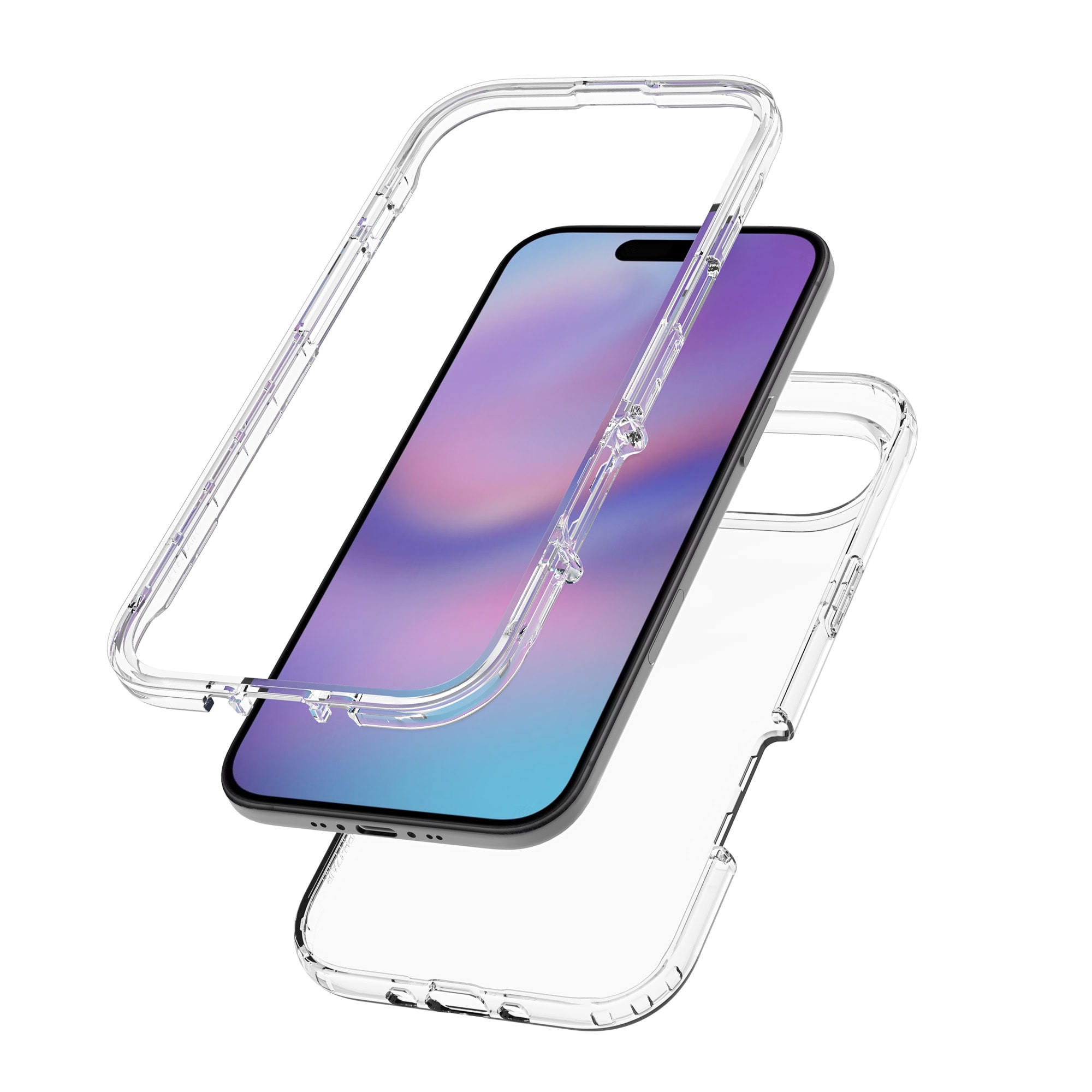 iPhone 17 Air Mobildeksel med beskyttelsesramme, Gjennomsiktig