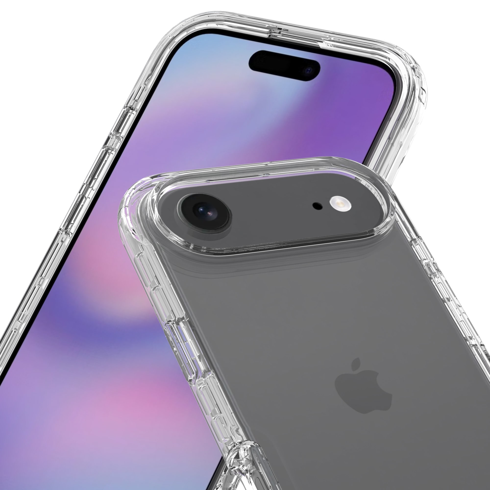 iPhone 17 Air Mobildeksel med beskyttelsesramme, Gjennomsiktig