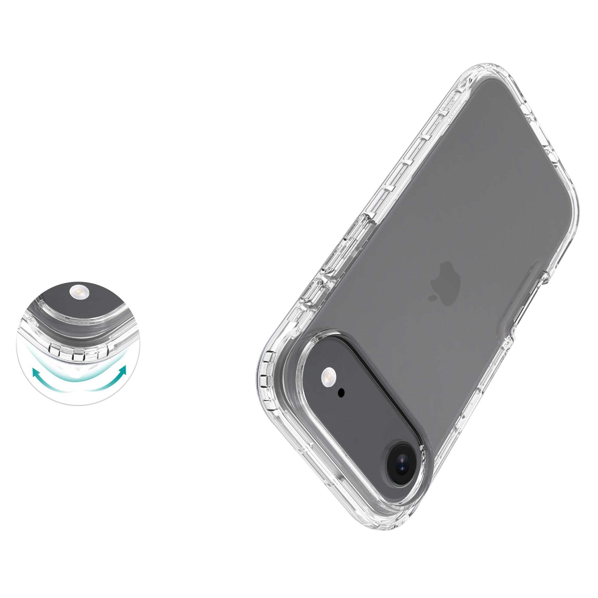 iPhone 17 Air Mobildeksel med beskyttelsesramme, Gjennomsiktig