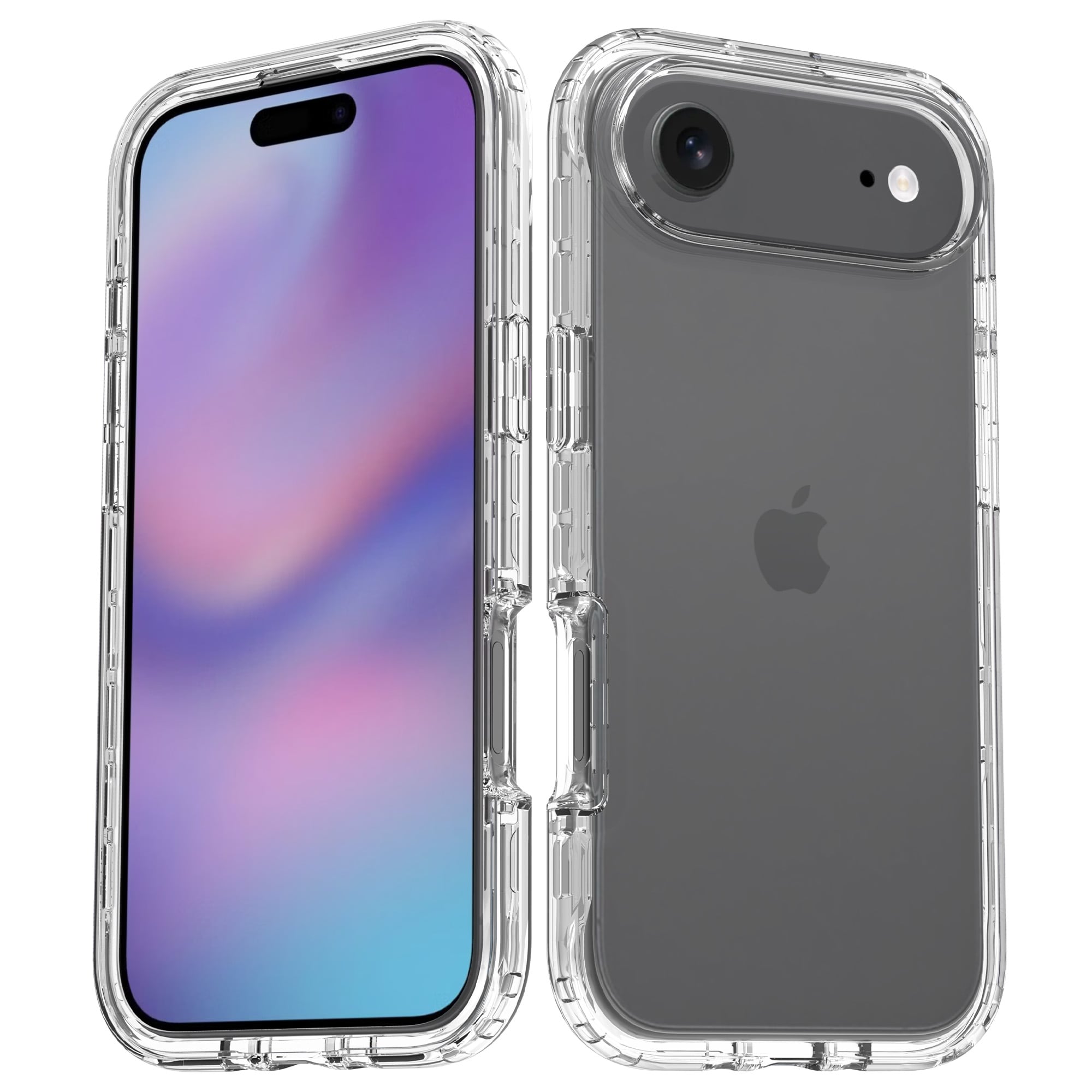 iPhone 17 Air Mobildeksel med beskyttelsesramme, Gjennomsiktig
