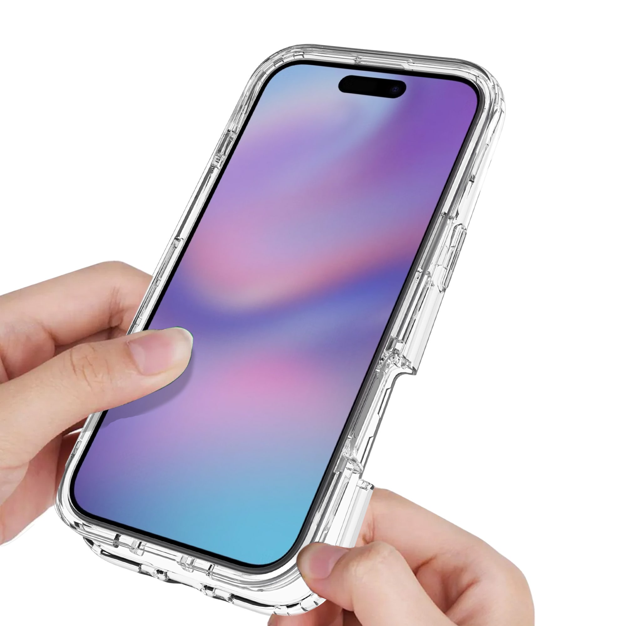 iPhone 17 Air Mobildeksel med beskyttelsesramme, Gjennomsiktig
