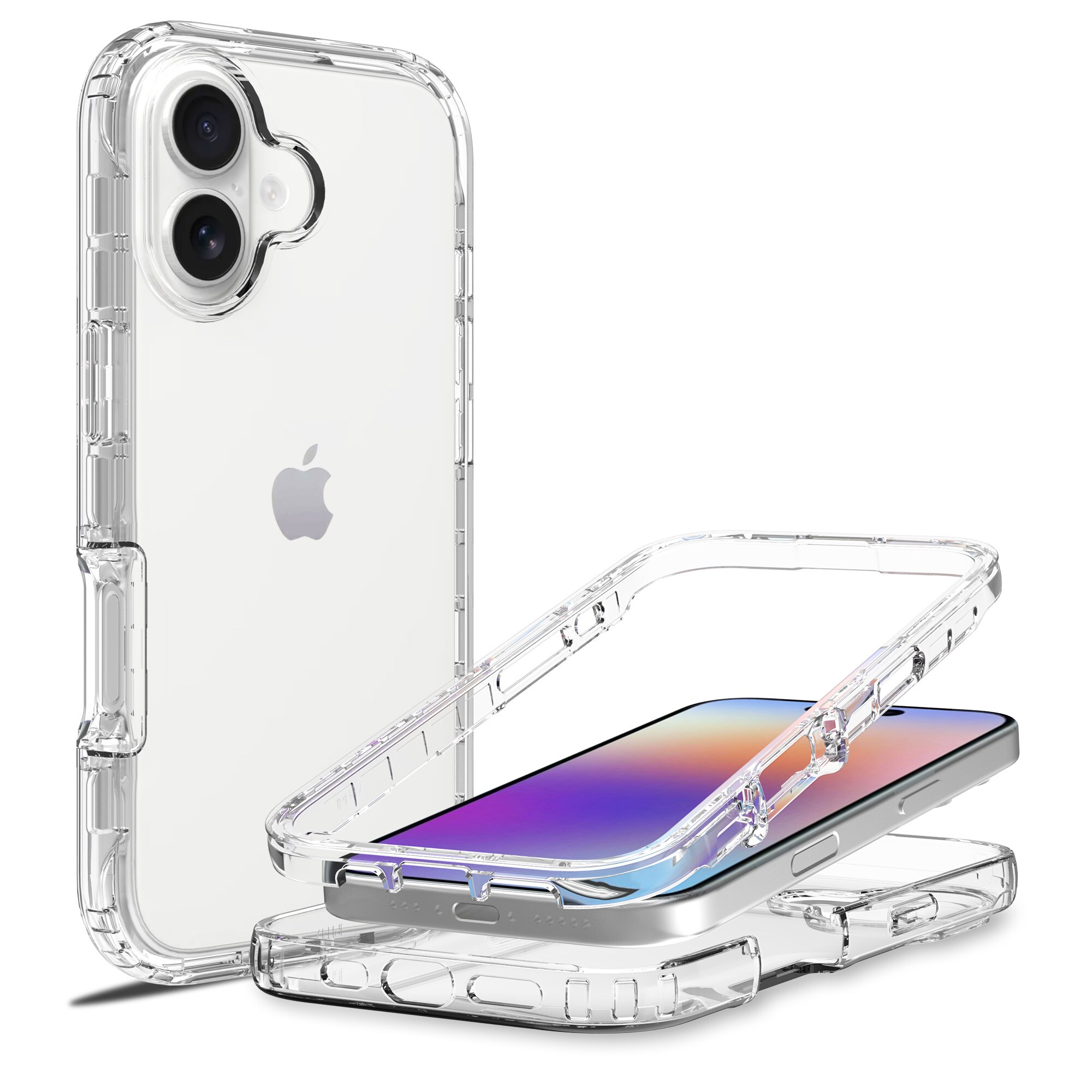 iPhone 17 Mobildeksel med beskyttelsesramme, Gjennomsiktig