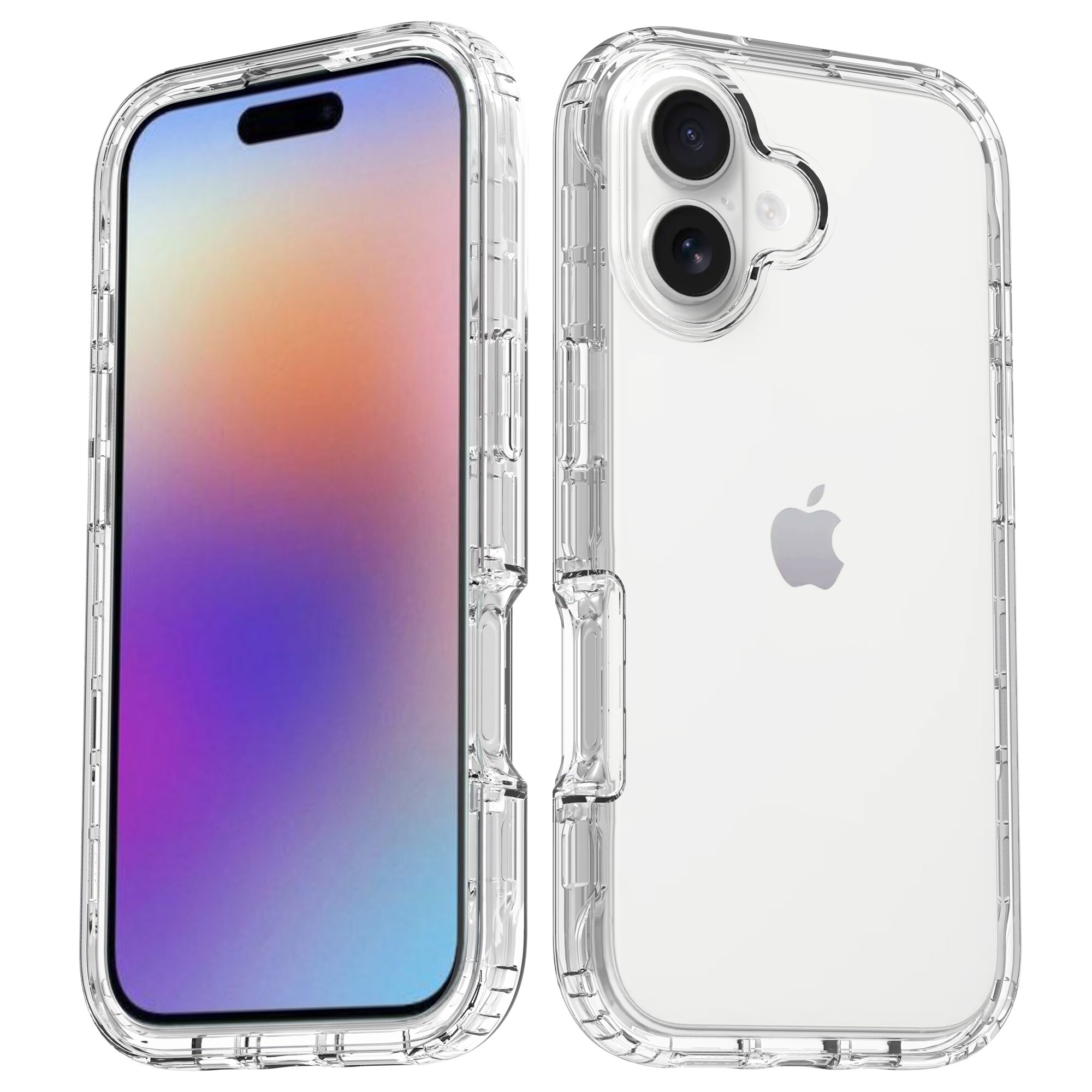 iPhone 17 Mobildeksel med beskyttelsesramme, Gjennomsiktig