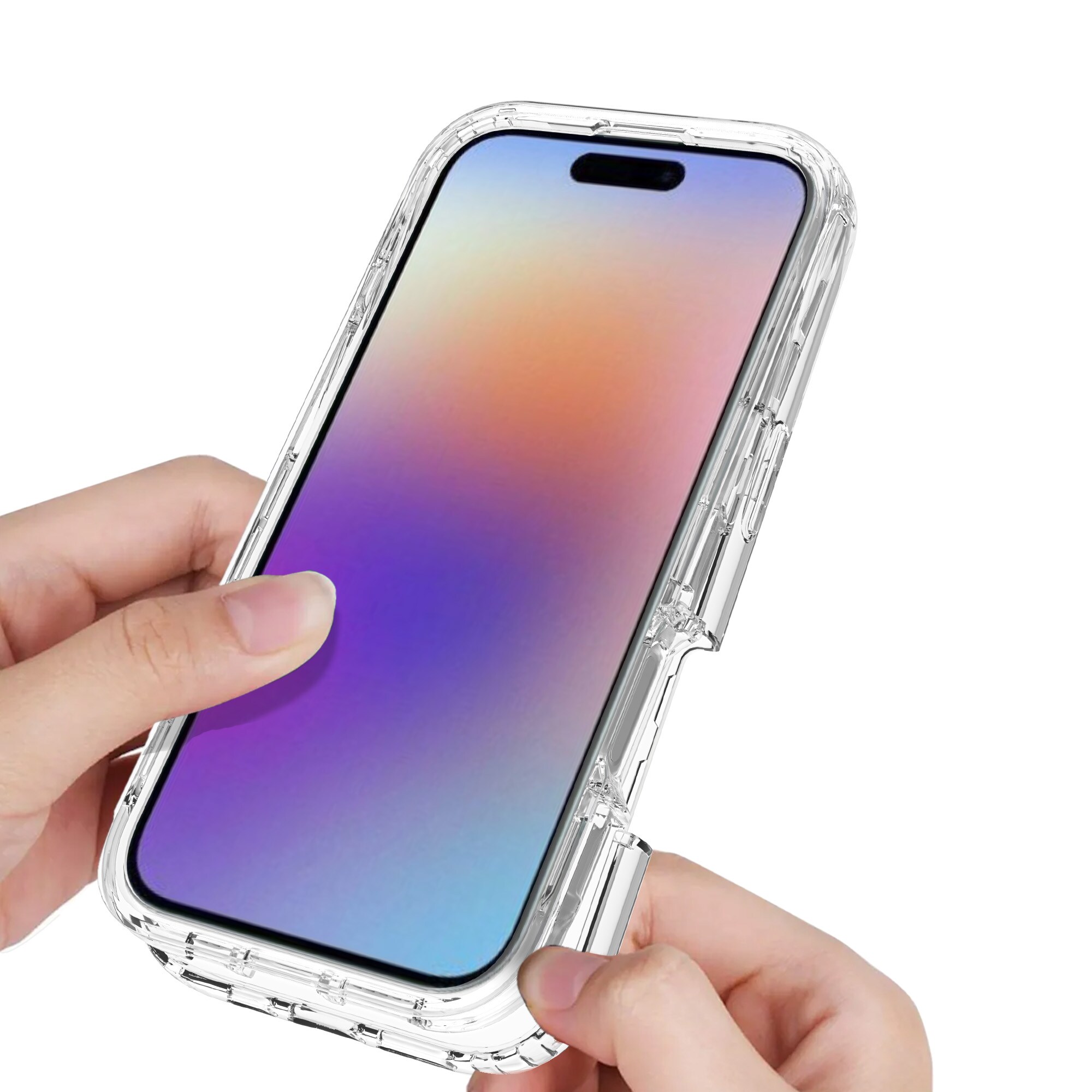 iPhone 17 Mobildeksel med beskyttelsesramme, Gjennomsiktig
