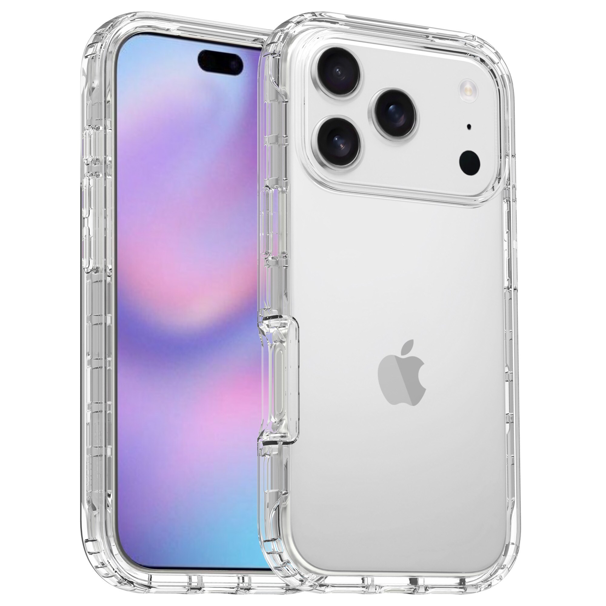 iPhone 17 Pro Max Mobildeksel med beskyttelsesramme, Gjennomsiktig