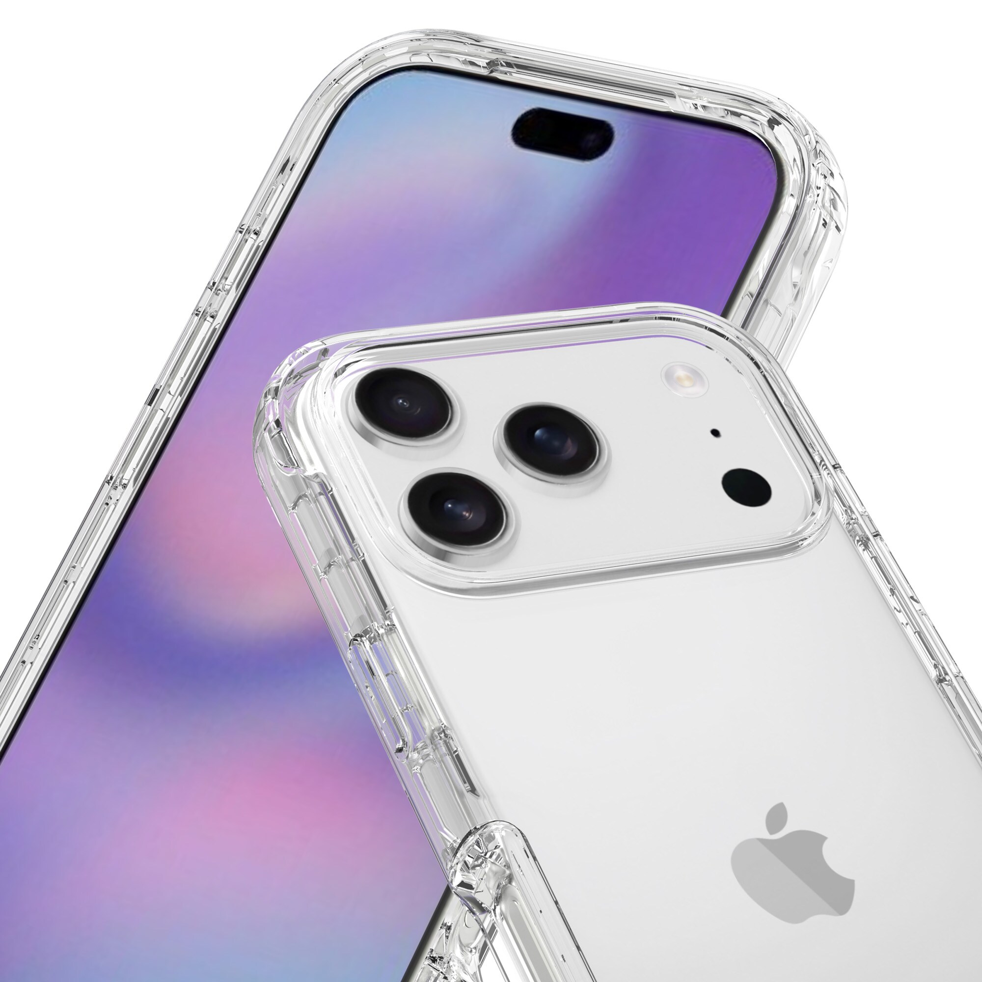 iPhone 17 Pro Max Mobildeksel med beskyttelsesramme, Gjennomsiktig