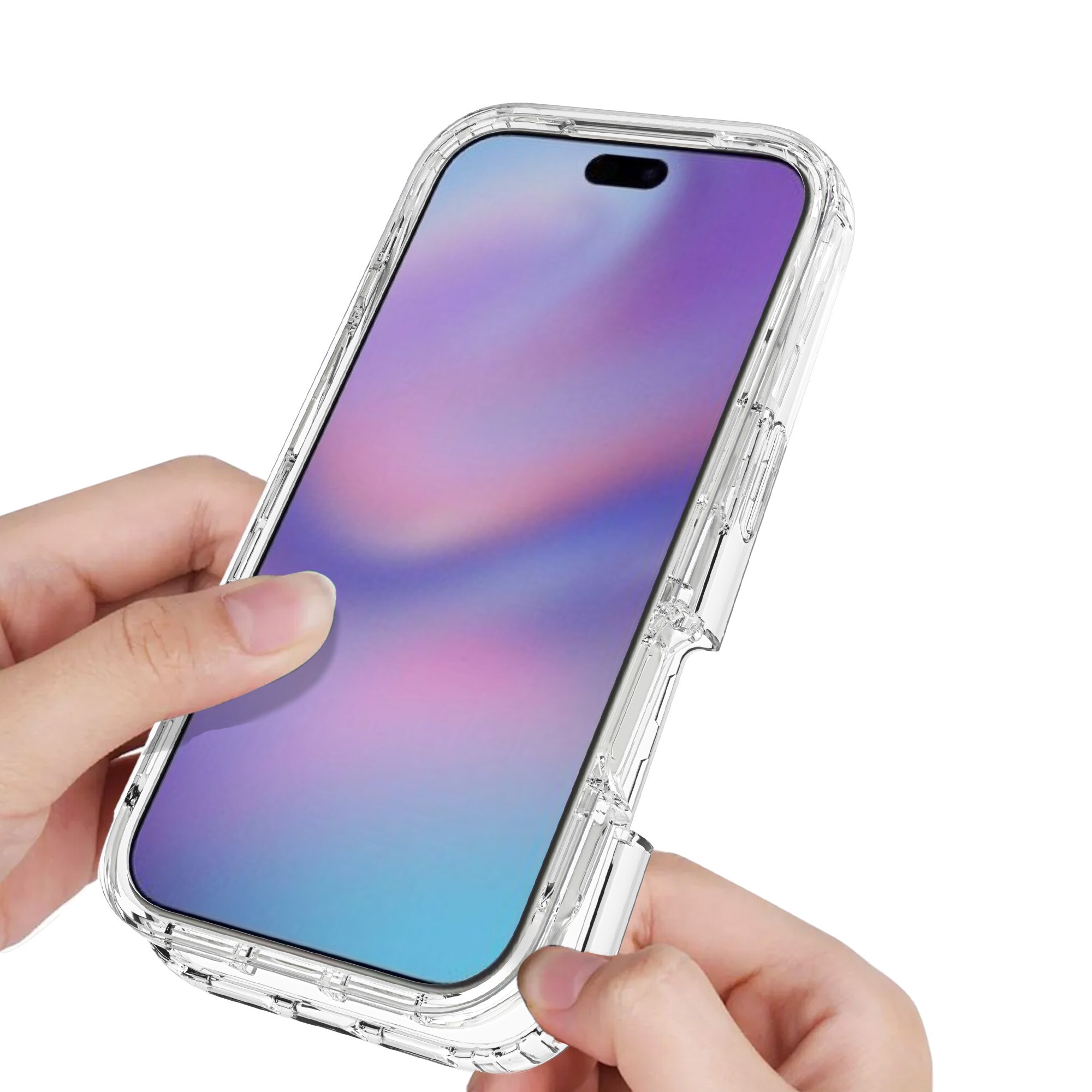 iPhone 17 Pro Max Mobildeksel med beskyttelsesramme, Gjennomsiktig