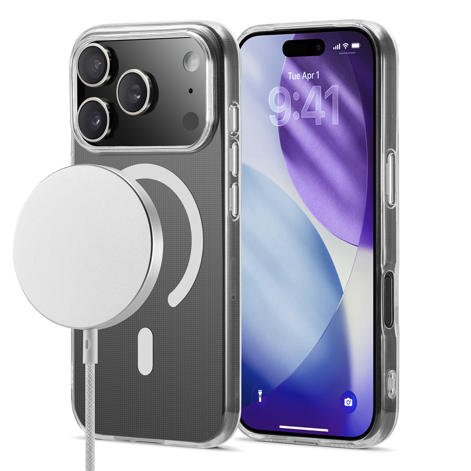 iPhone 17 Pro Max MagSafe-deksel i TPU, Gjennomsiktig
