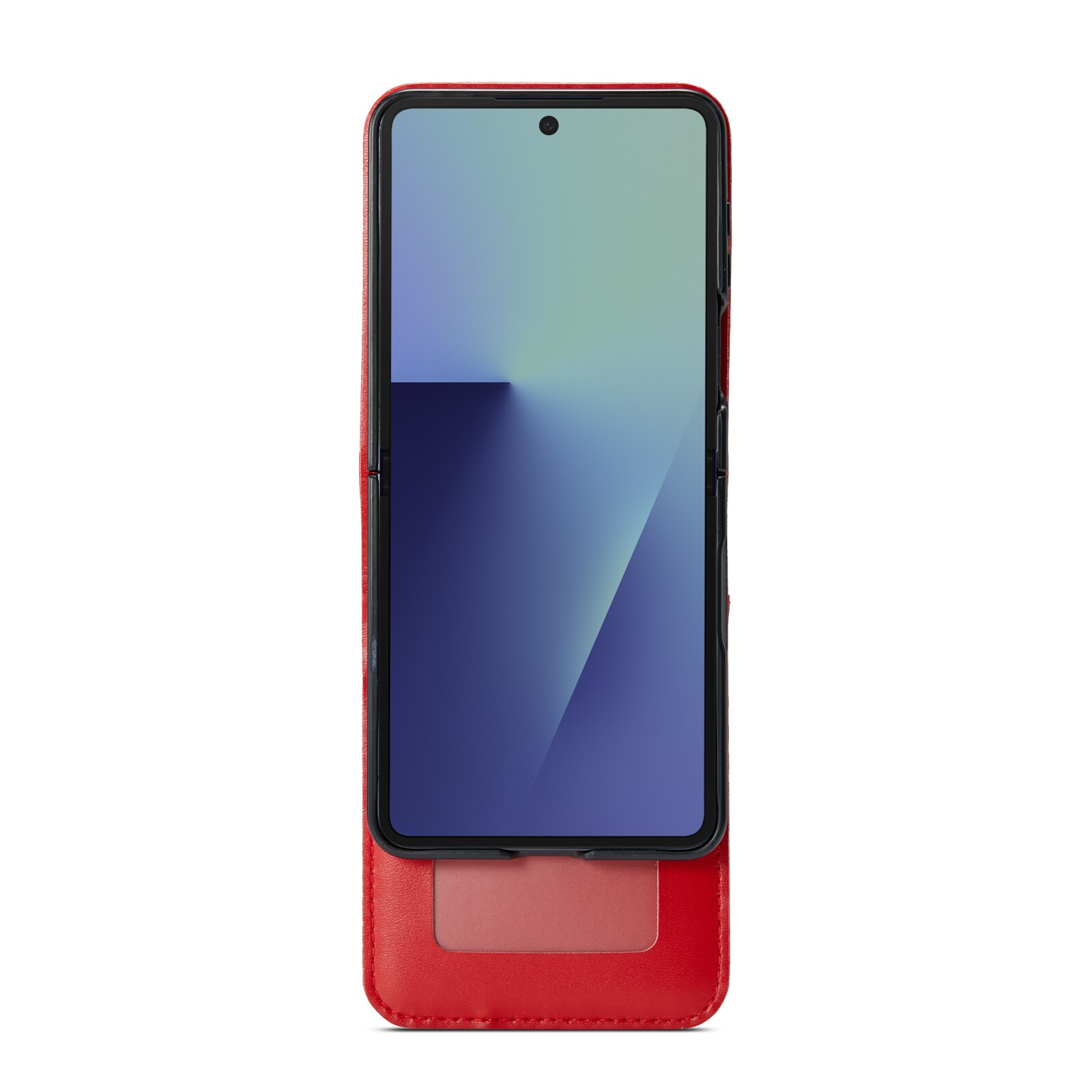 Samsung Galaxy Z Flip 7 Lommeboketui i ekte skinn, Rød
