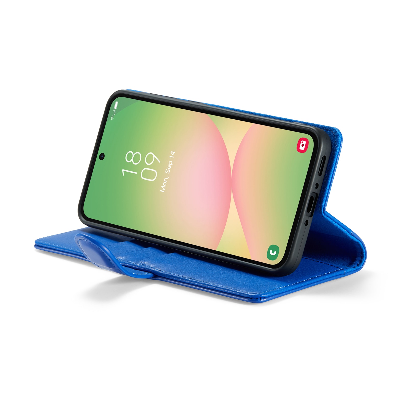 Samsung Galaxy A56 Lommeboketui i ekte skinn, Blå