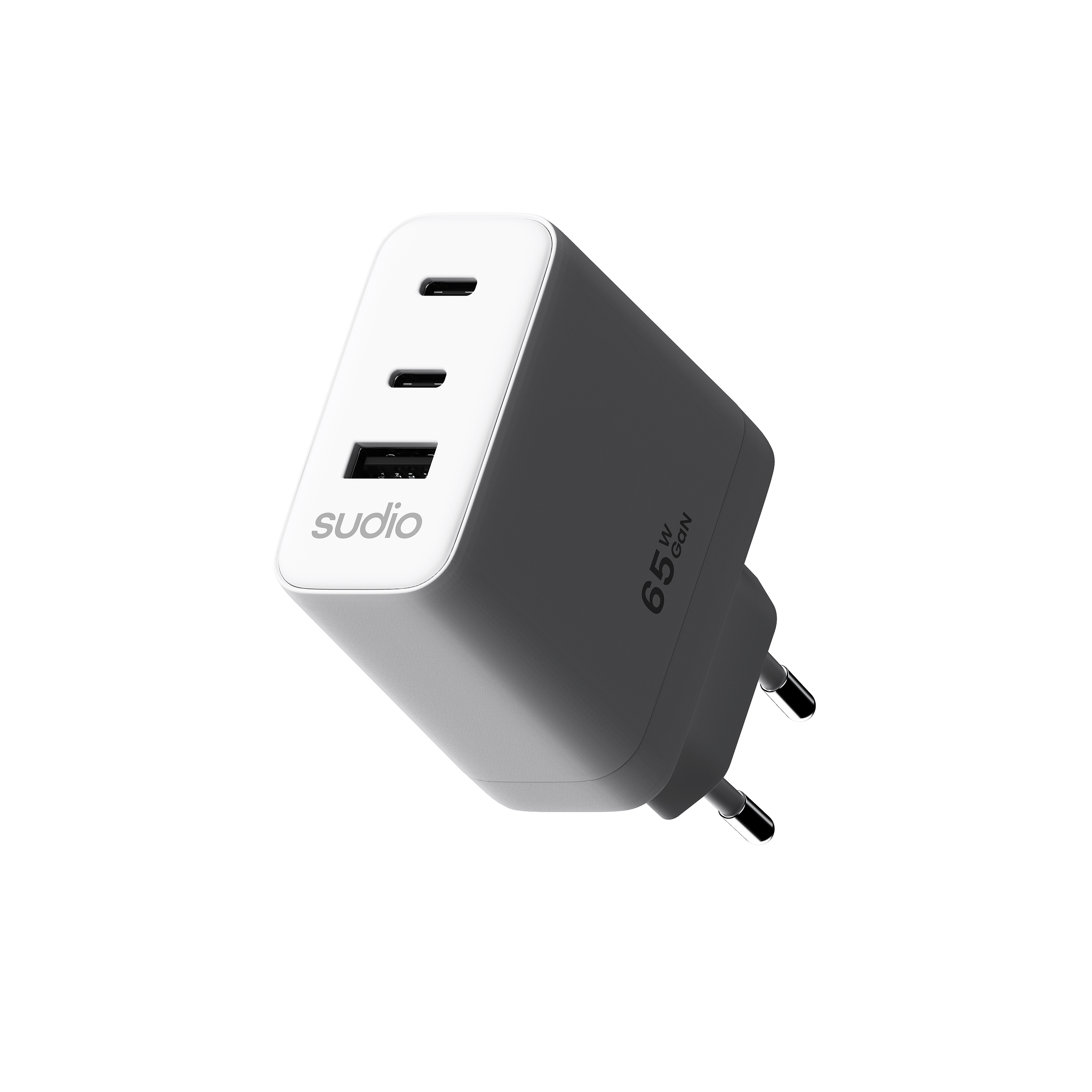 P3 2 x USB-C + USB-A Vegglader 65W, Hvit