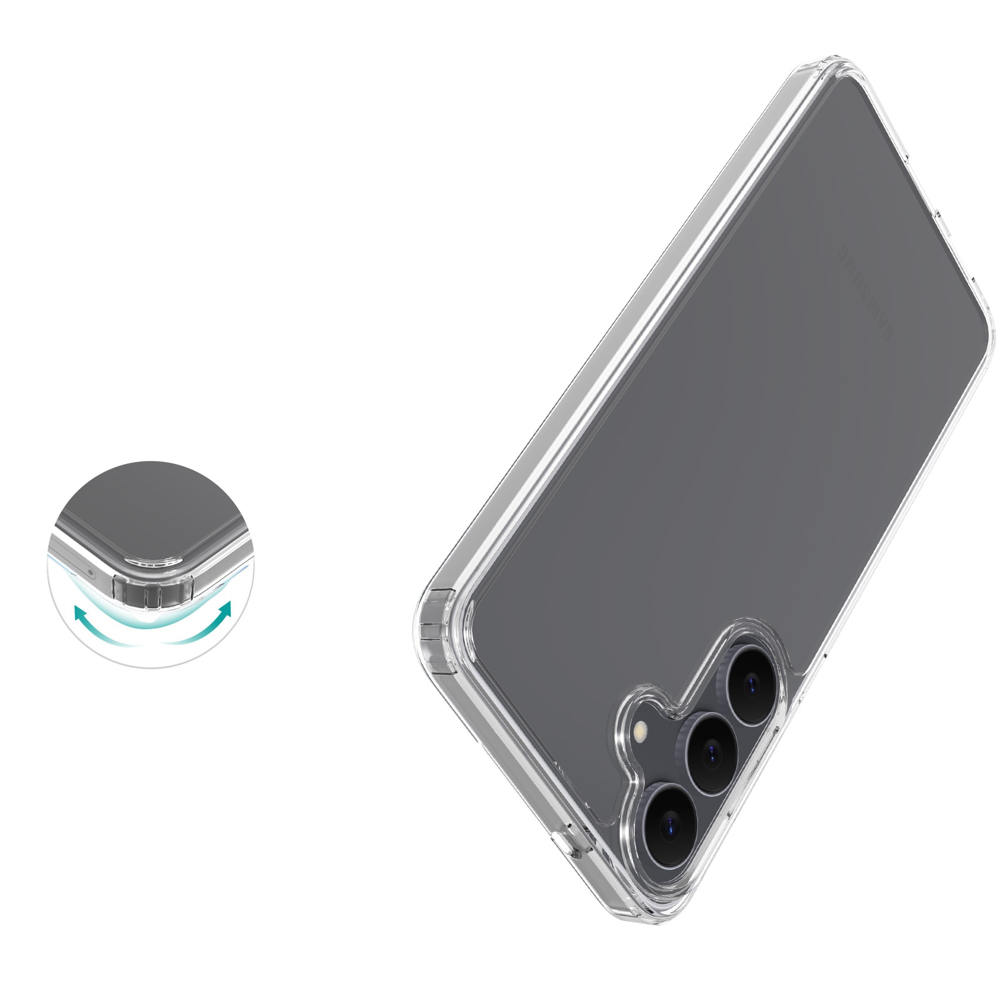 Samsung Galaxy S25 FE Crystal Hybrid-deksel, Gjennomsiktig