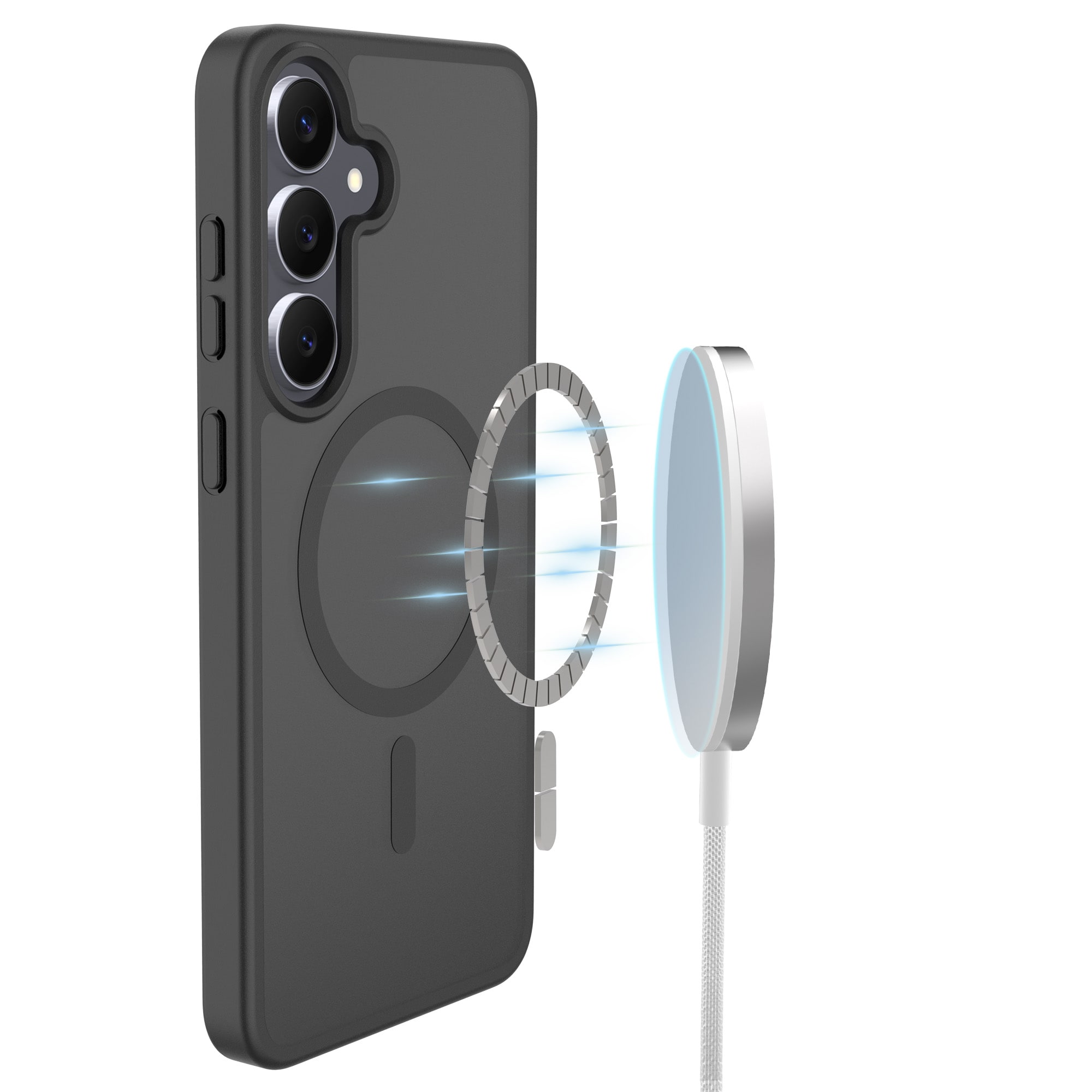 Samsung Galaxy S25 FE Hybrid-deksel Magnetisk, Frosted Black