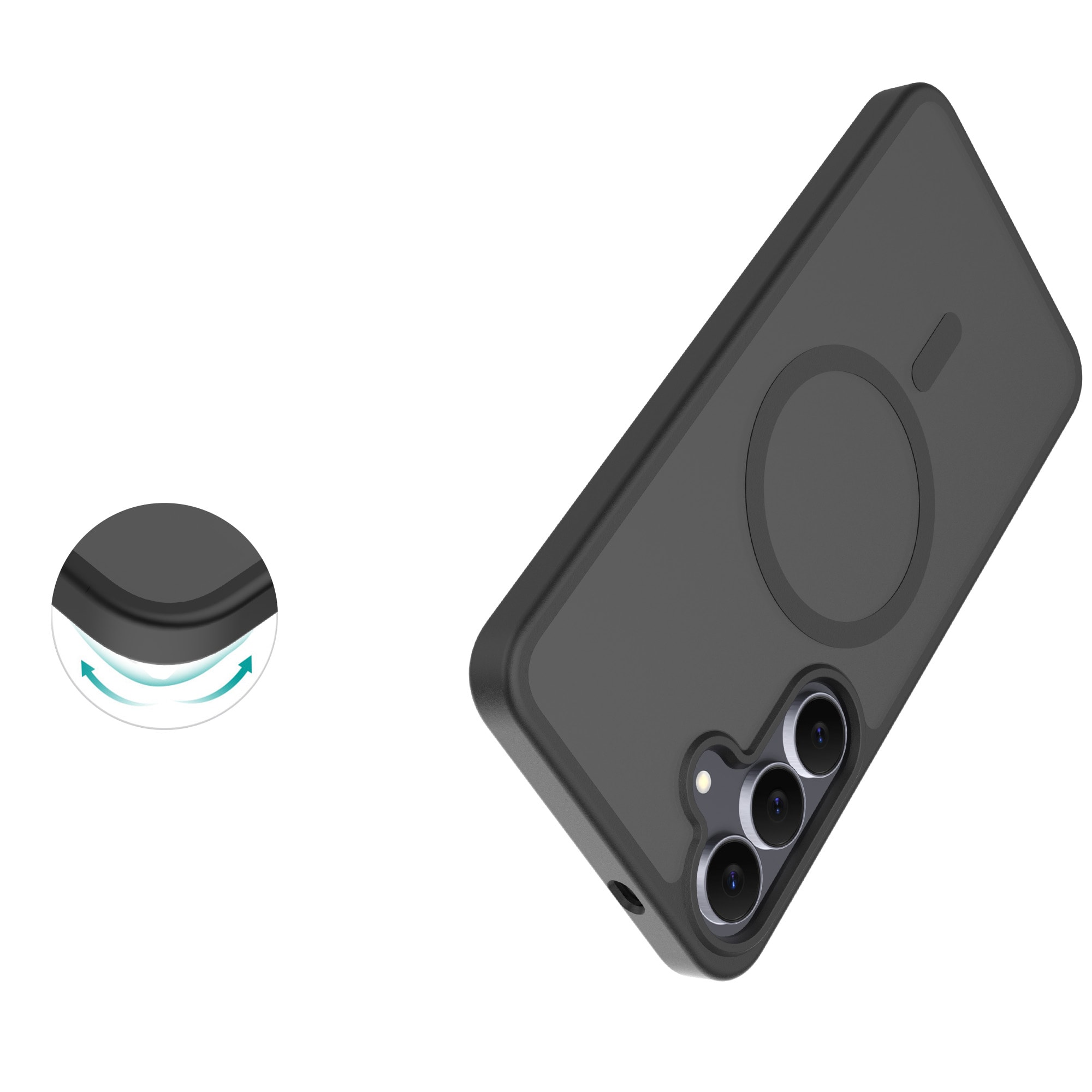 Samsung Galaxy S25 FE Hybrid-deksel Magnetisk, Frosted Black