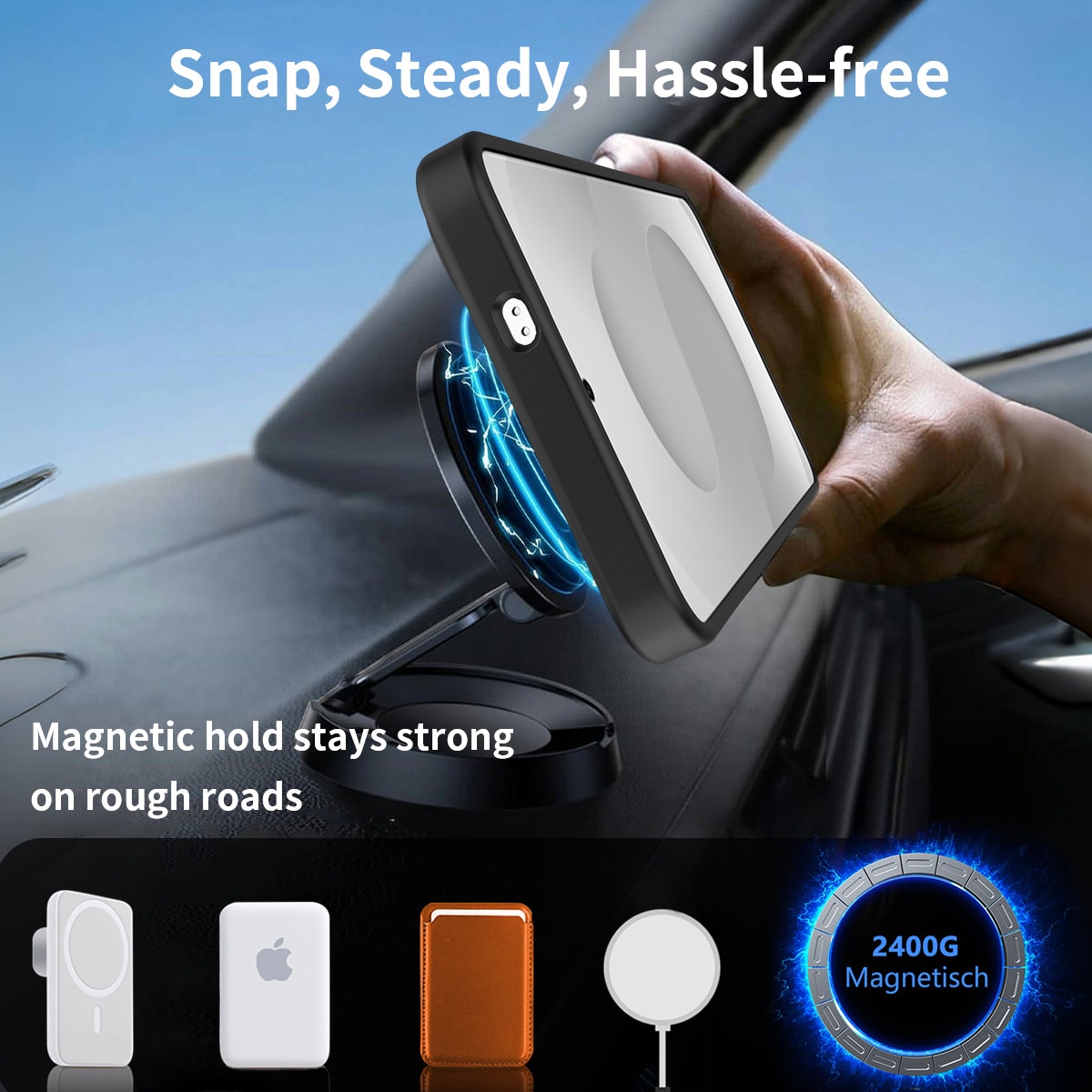 Samsung Galaxy S25 FE Magnetisk hybriddeksel med innebygd stativ, Svart