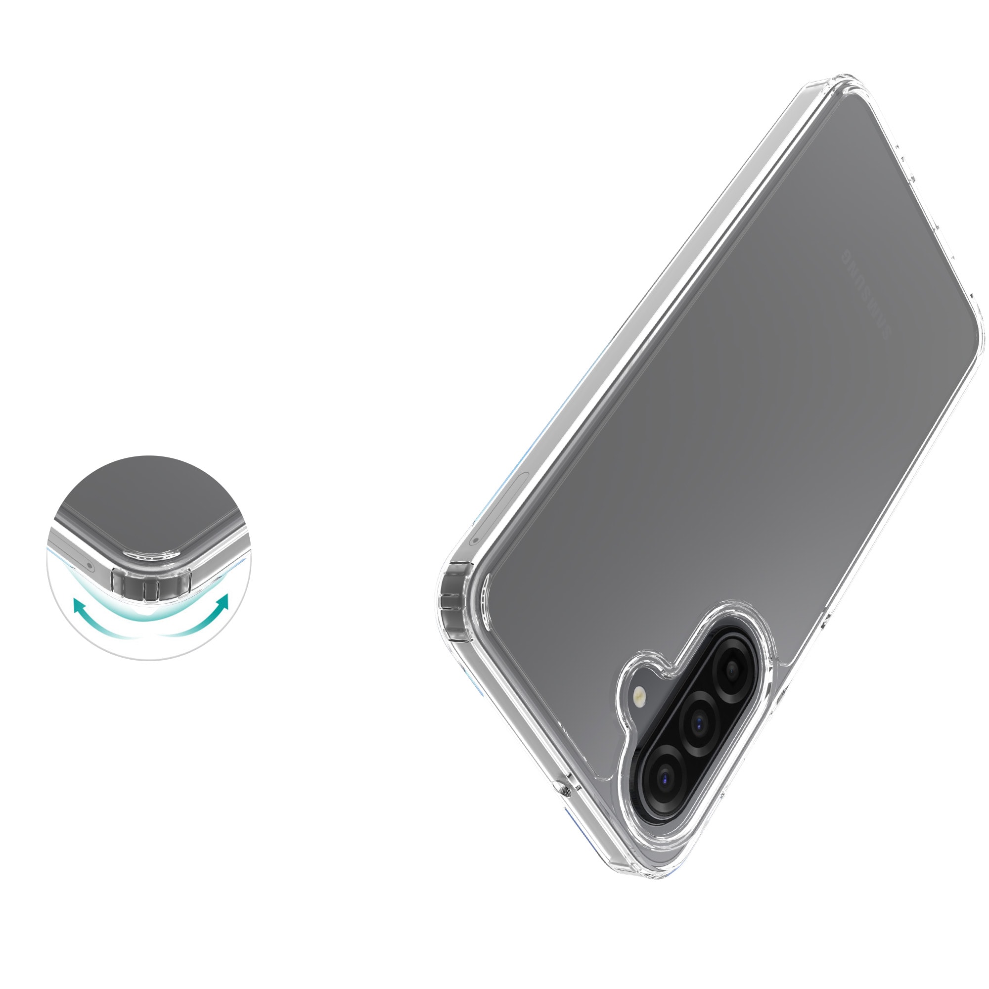 Samsung Galaxy A17 Crystal Hybrid-deksel, Gjennomsiktig