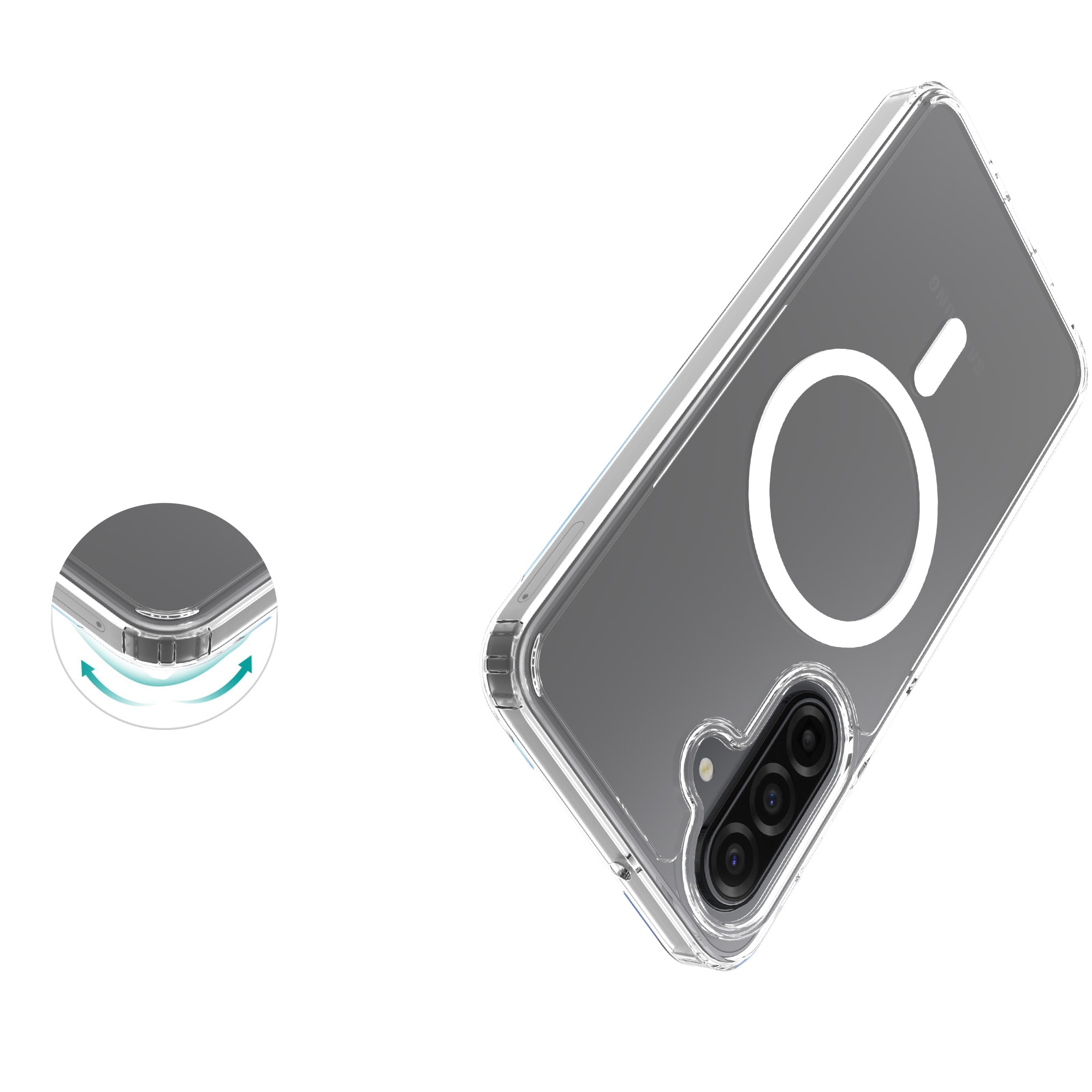 Samsung Galaxy A17 MagSafe Hybrid-deksel, Gjennomsiktig