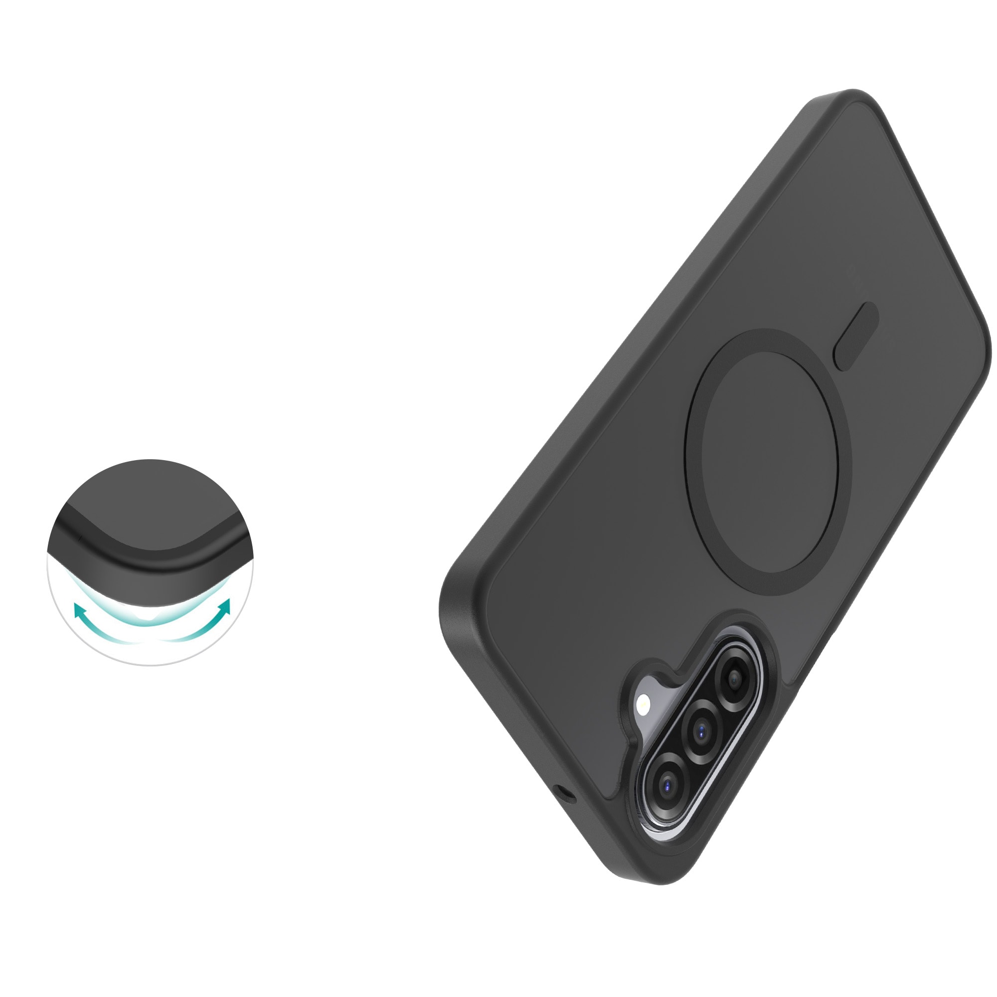 Samsung Galaxy A17 Hybrid-deksel Magnetisk, Frosted Black