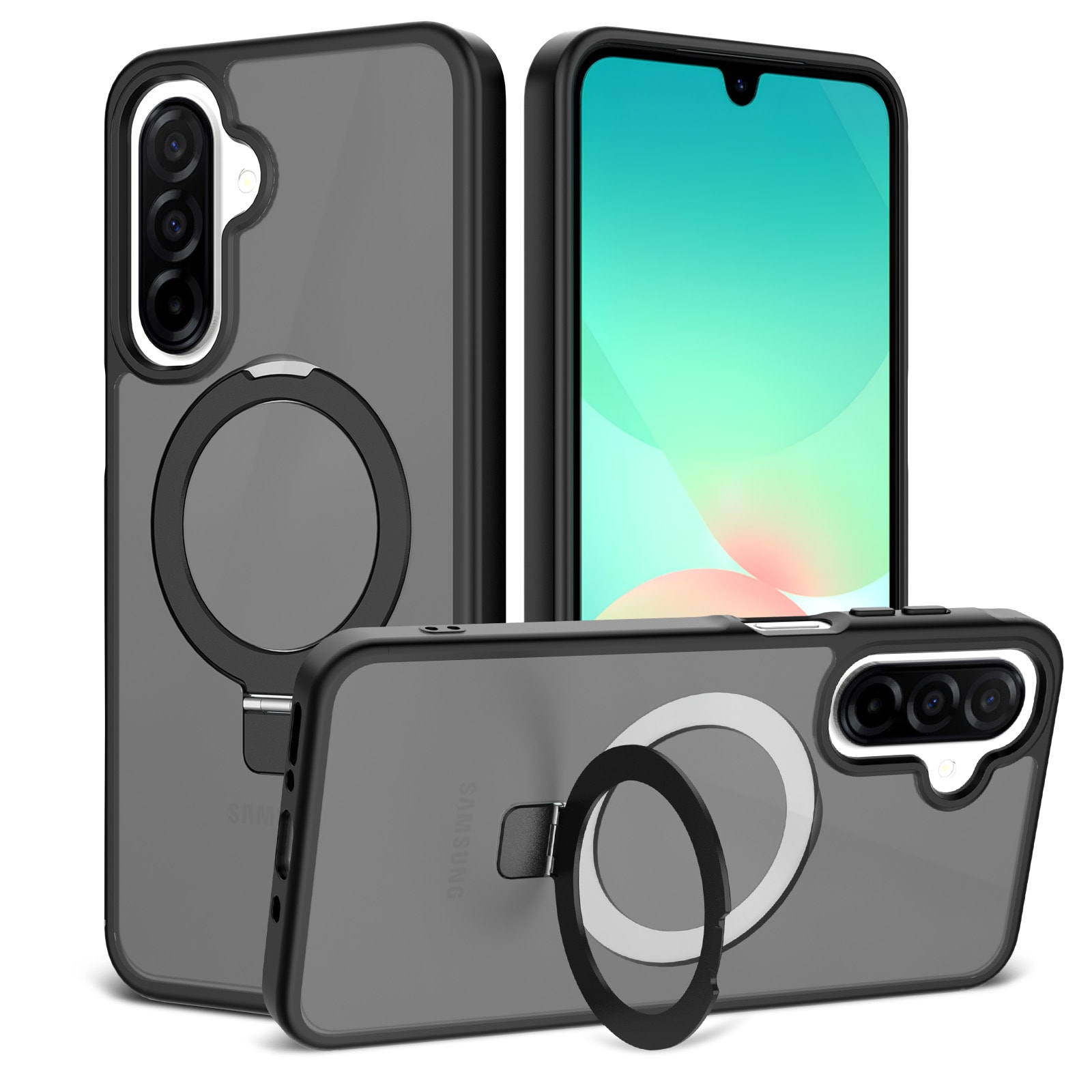 Samsung Galaxy A17 Magnetic hybriddeksel med stativfunksjon, Svart