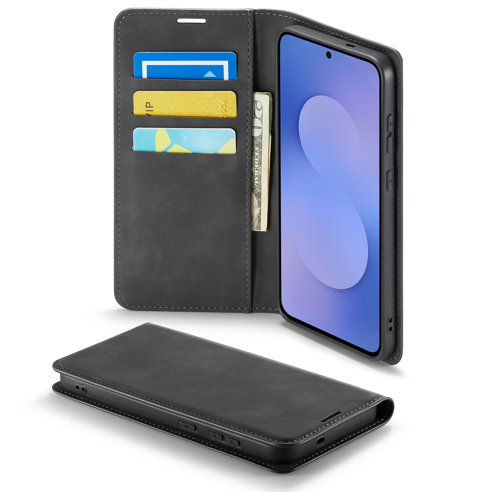 Samsung Galaxy S25 FE Slankt etui med kortlomme, Svart