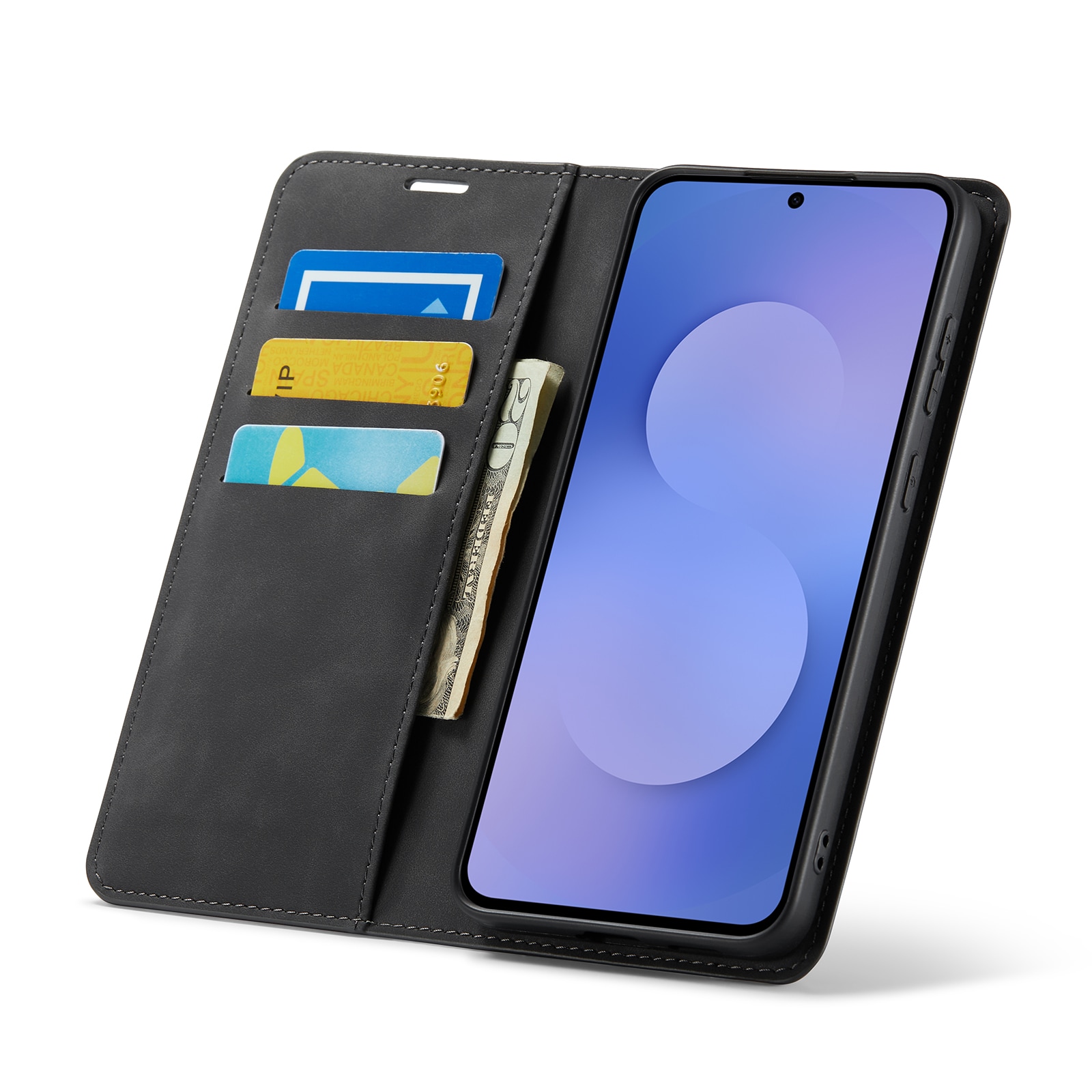 Samsung Galaxy S25 FE Slankt etui med kortlomme, Svart