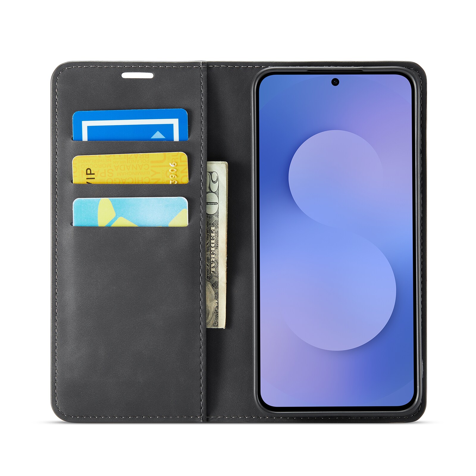 Samsung Galaxy S25 FE Slankt etui med kortlomme, Svart