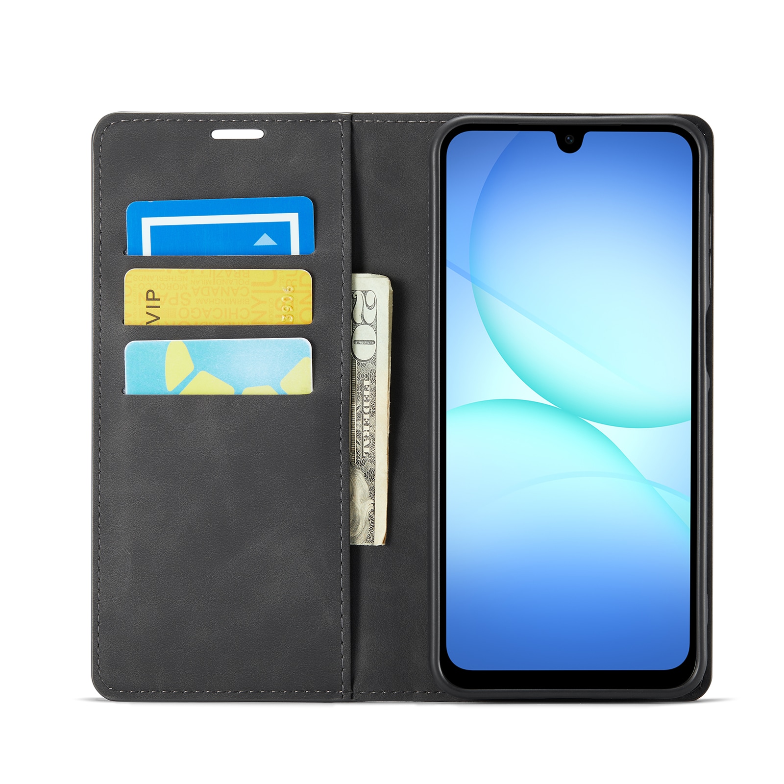 Samsung Galaxy A17 Slankt etui med kortlomme, Svart