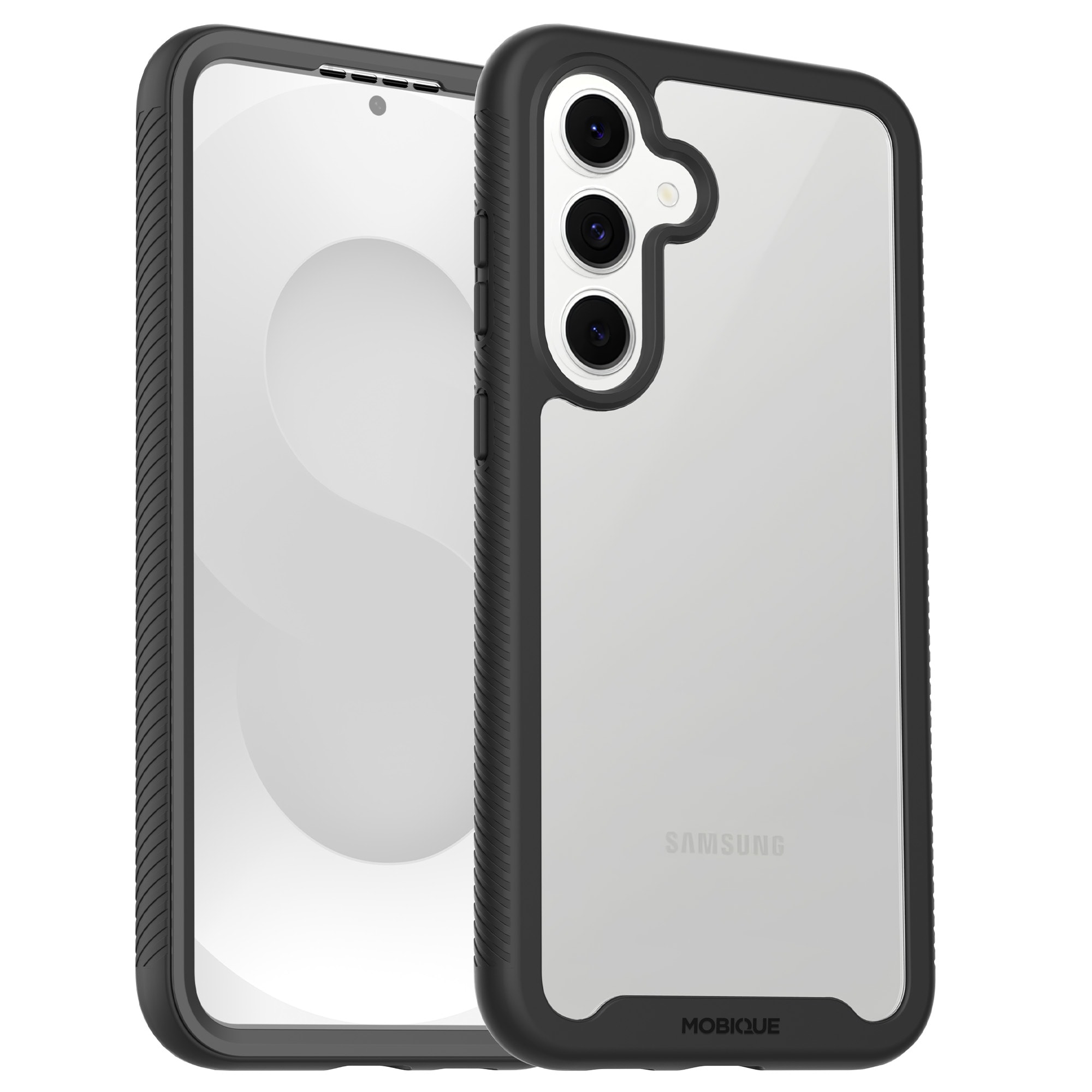 Samsung Galaxy S25 FE Deksel Full Protection, Svart/gjennomsiktig