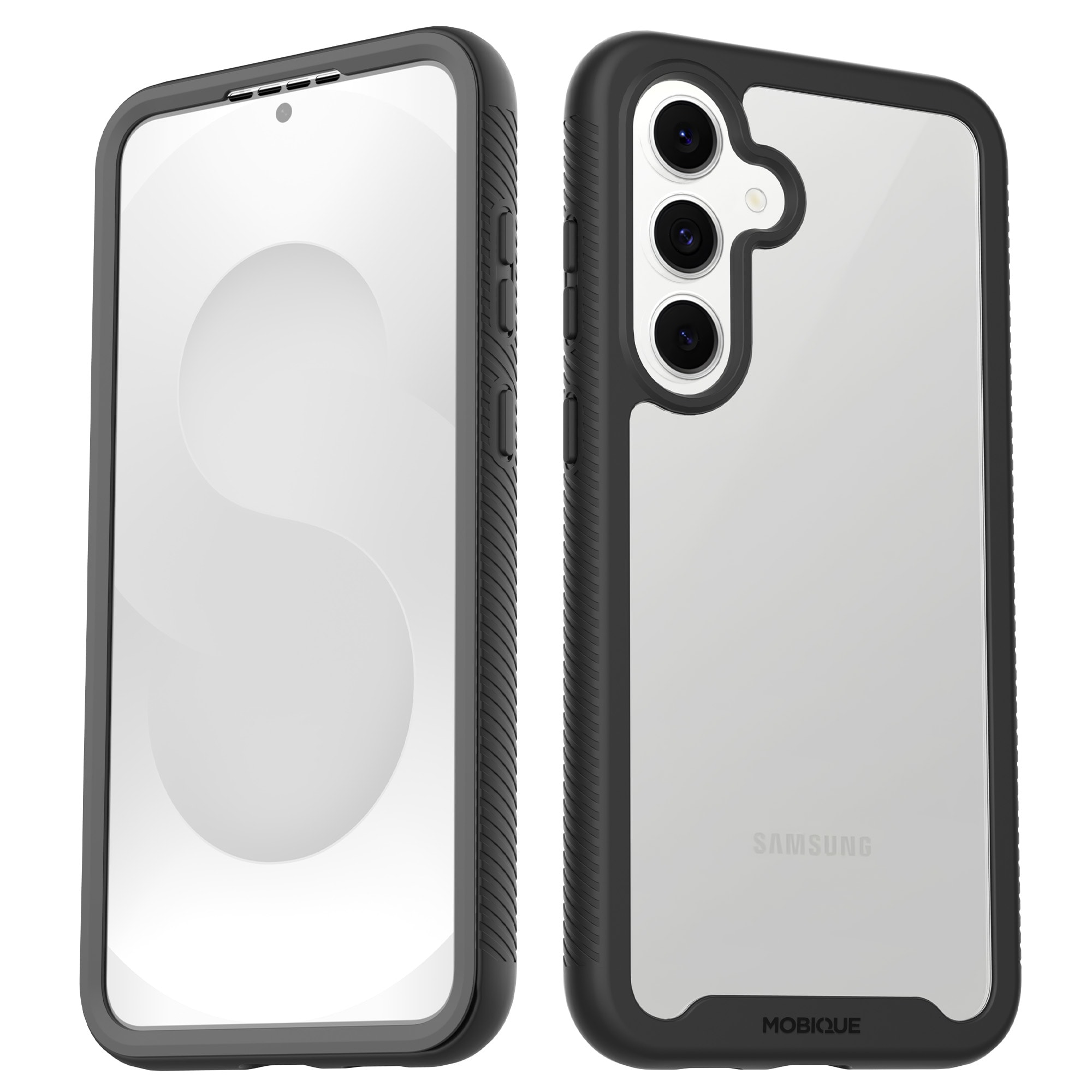 Samsung Galaxy S25 FE Deksel Full Protection, Svart/gjennomsiktig