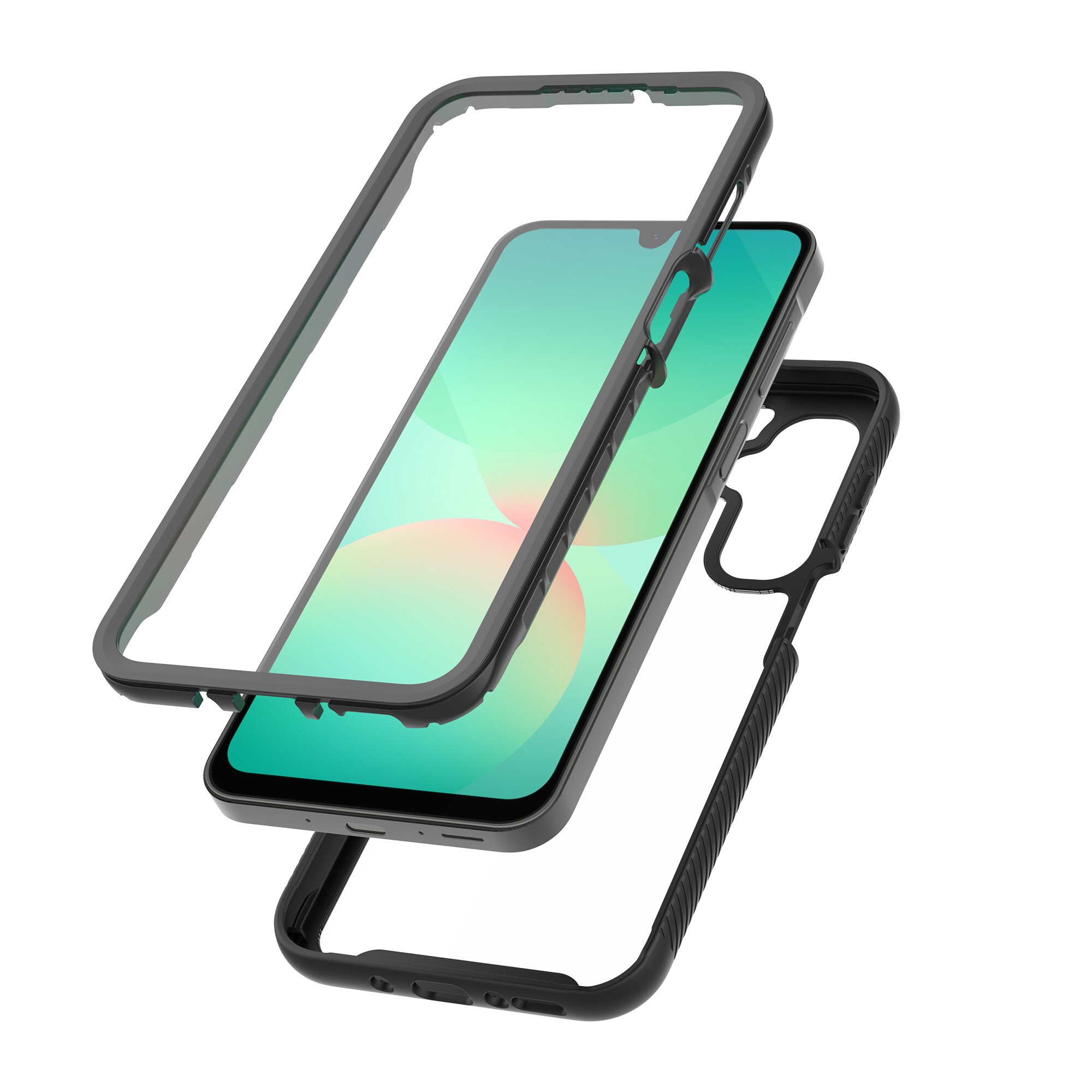 Samsung Galaxy A17 Deksel Full Protection, Svart/gjennomsiktig