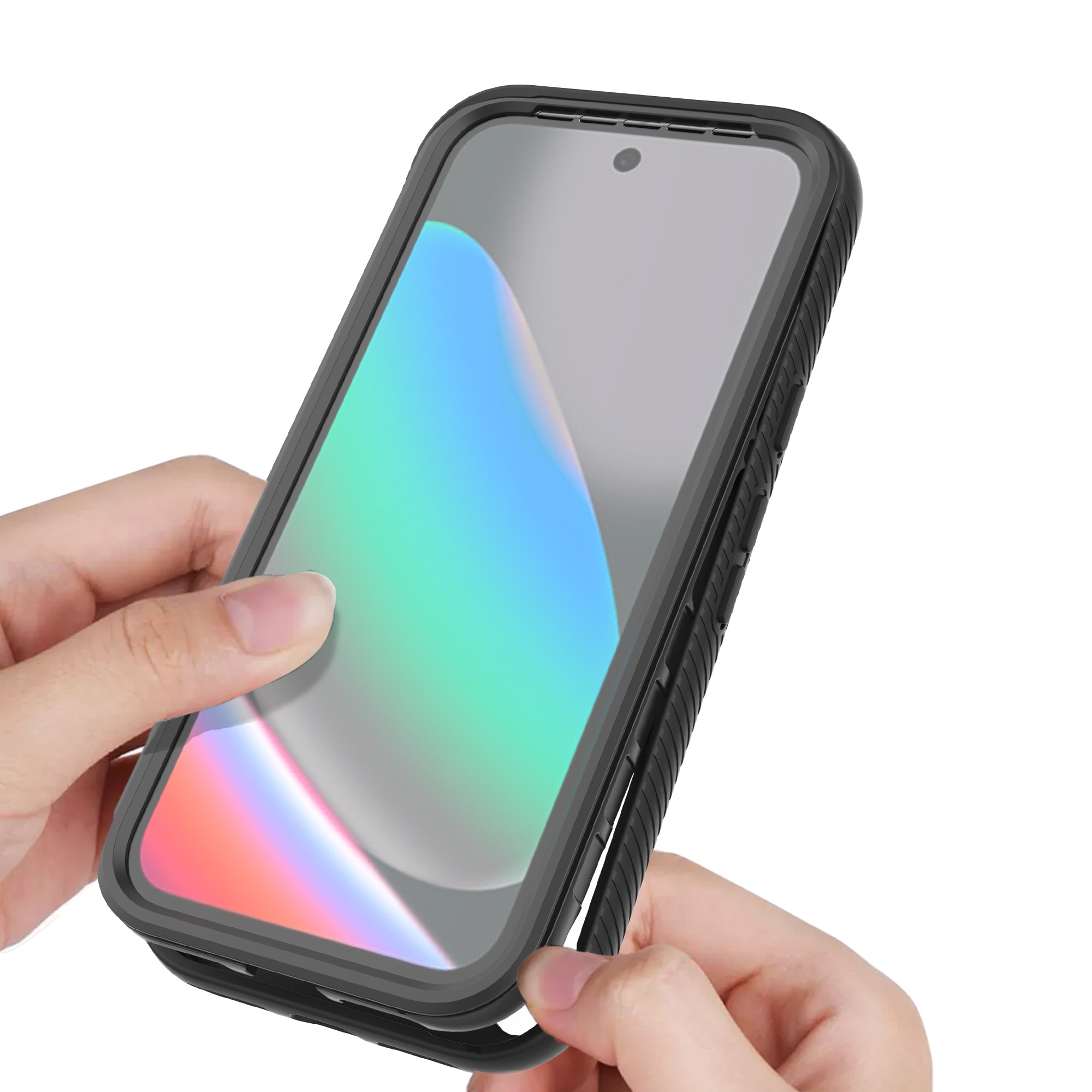 Google Pixel 9 Pro XL Deksel Magnetisk Full Protection, Svart/gjennomsiktig