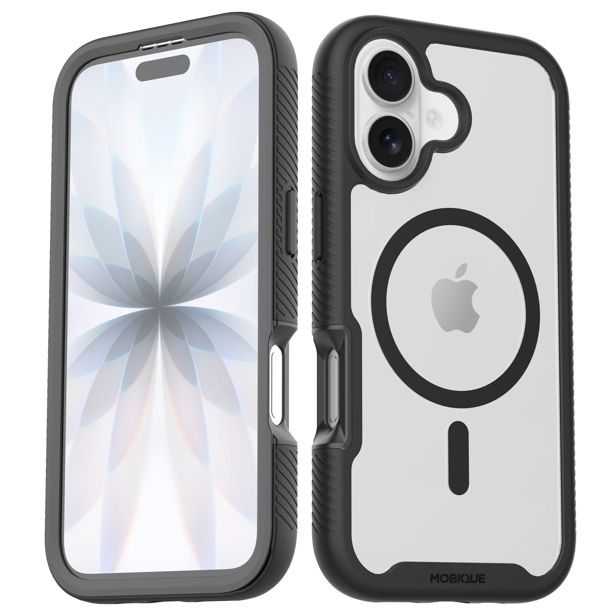 iPhone 17 Deksel Magnetisk Full Protection, Svart/gjennomsiktig