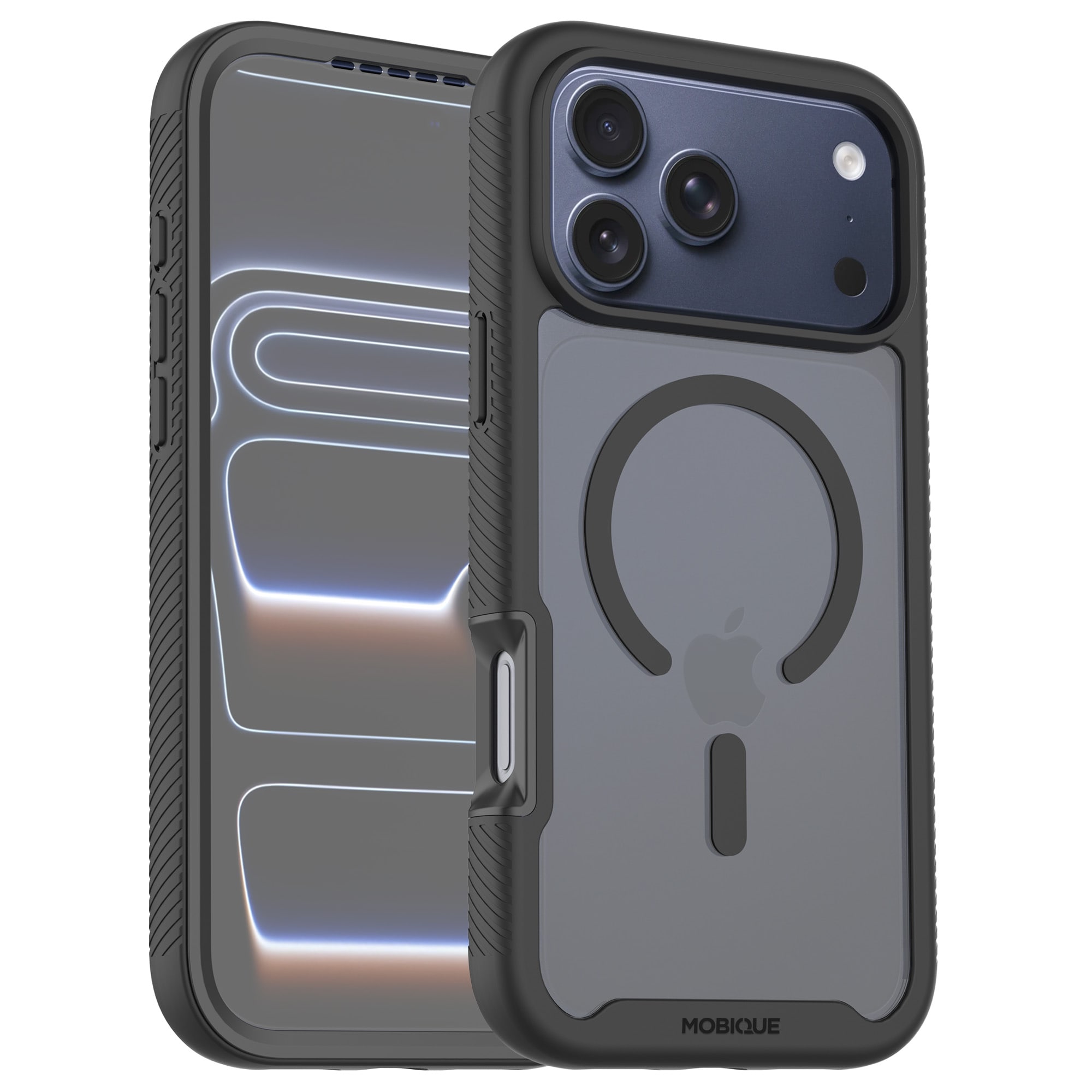 iPhone 17 Pro Max Deksel Magnetisk Full Protection, Svart/gjennomsiktig
