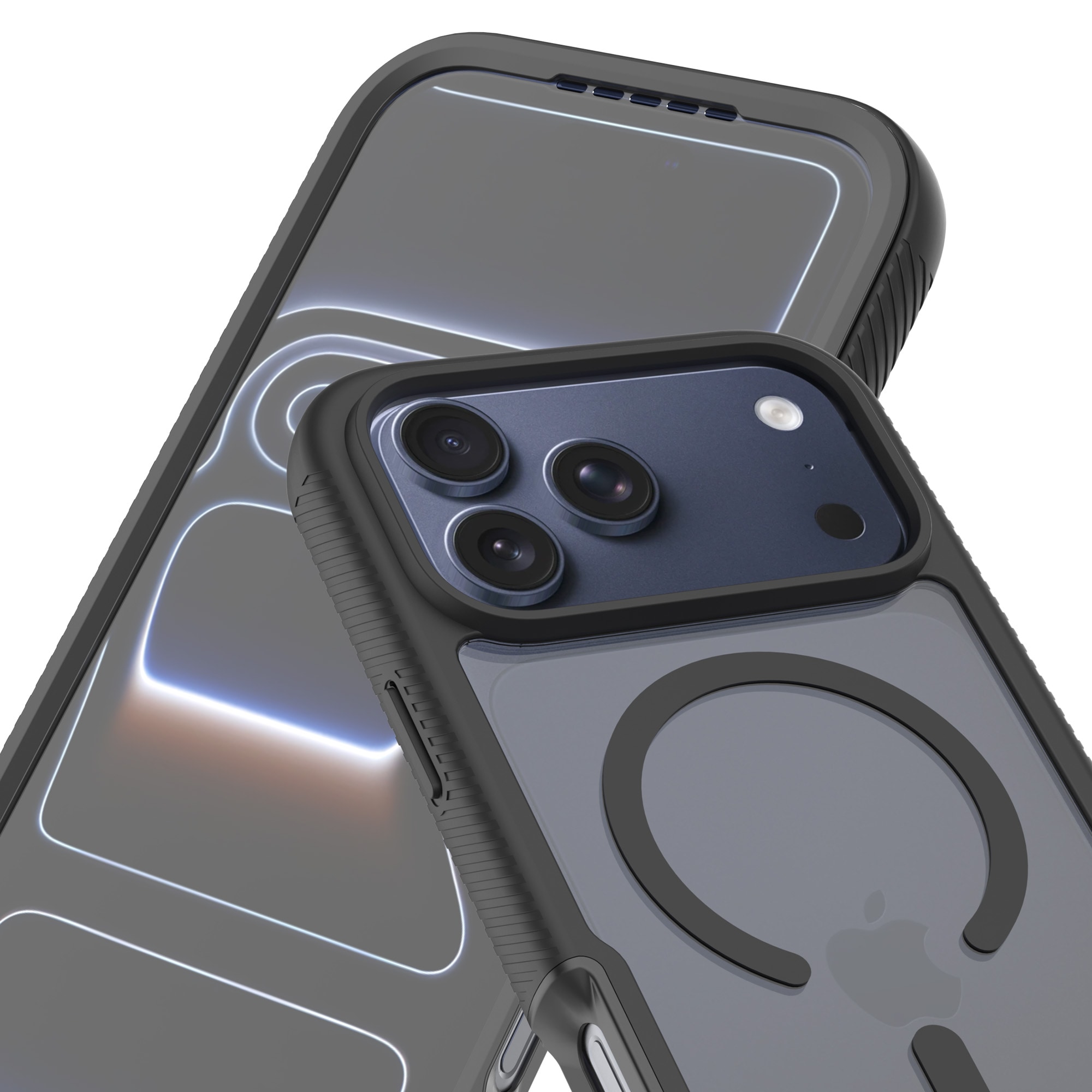iPhone 17 Pro Max Deksel Magnetisk Full Protection, Svart/gjennomsiktig