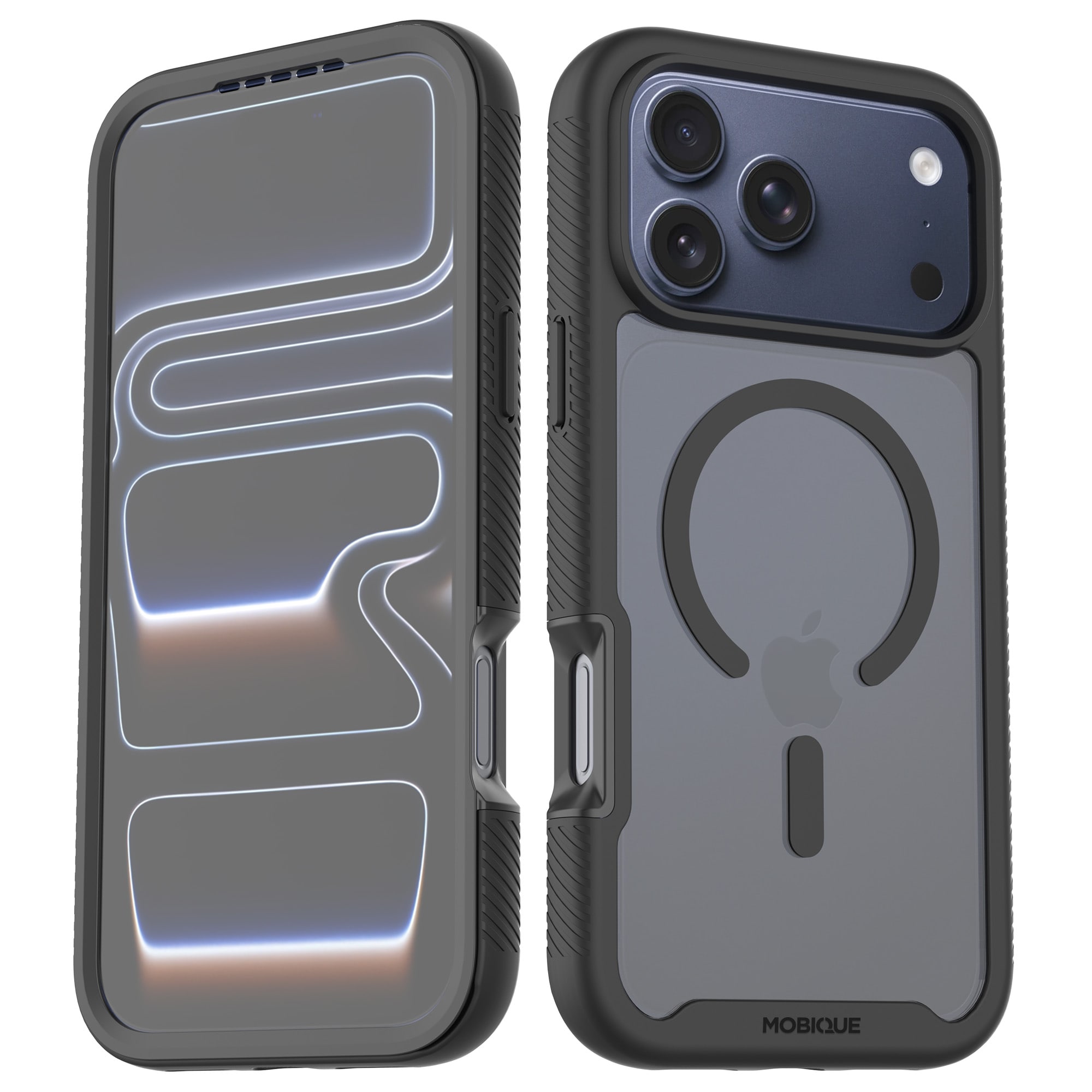 iPhone 17 Pro Max Deksel Magnetisk Full Protection, Svart/gjennomsiktig